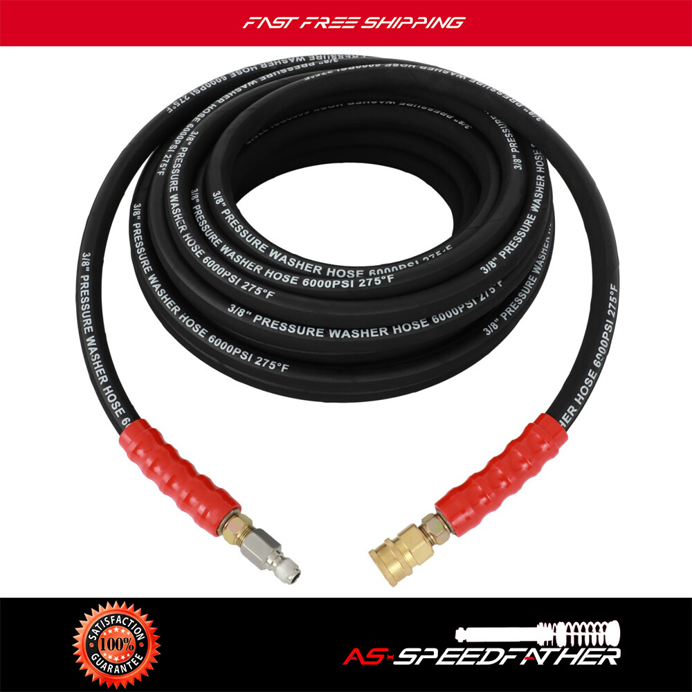 6000 PSI Pressure Washer Hose 3/8″ x 50ft Non-Marking R2 Rating New High Quality