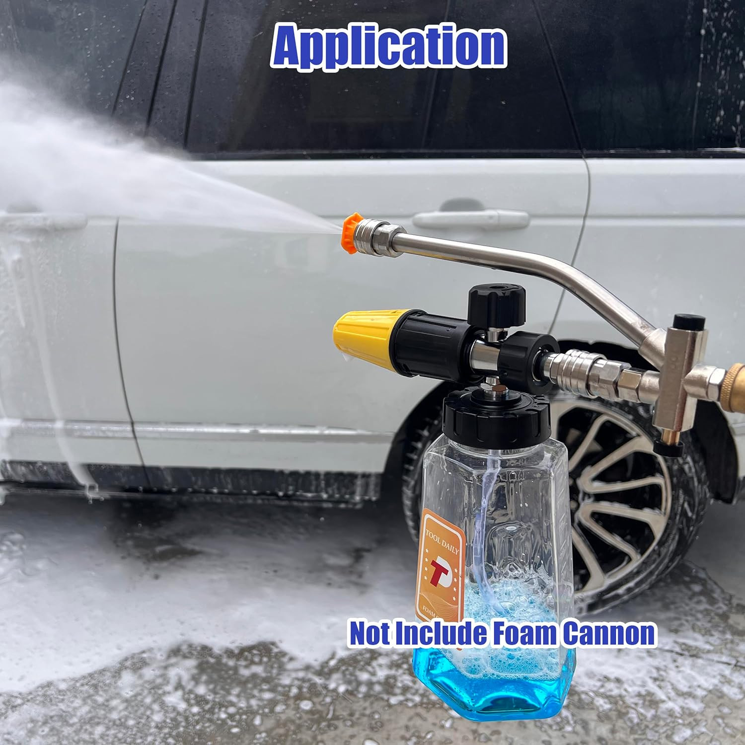 Foam Cannon Dual-Connector Accessory, Pressure Washer Double Tip Attachment…