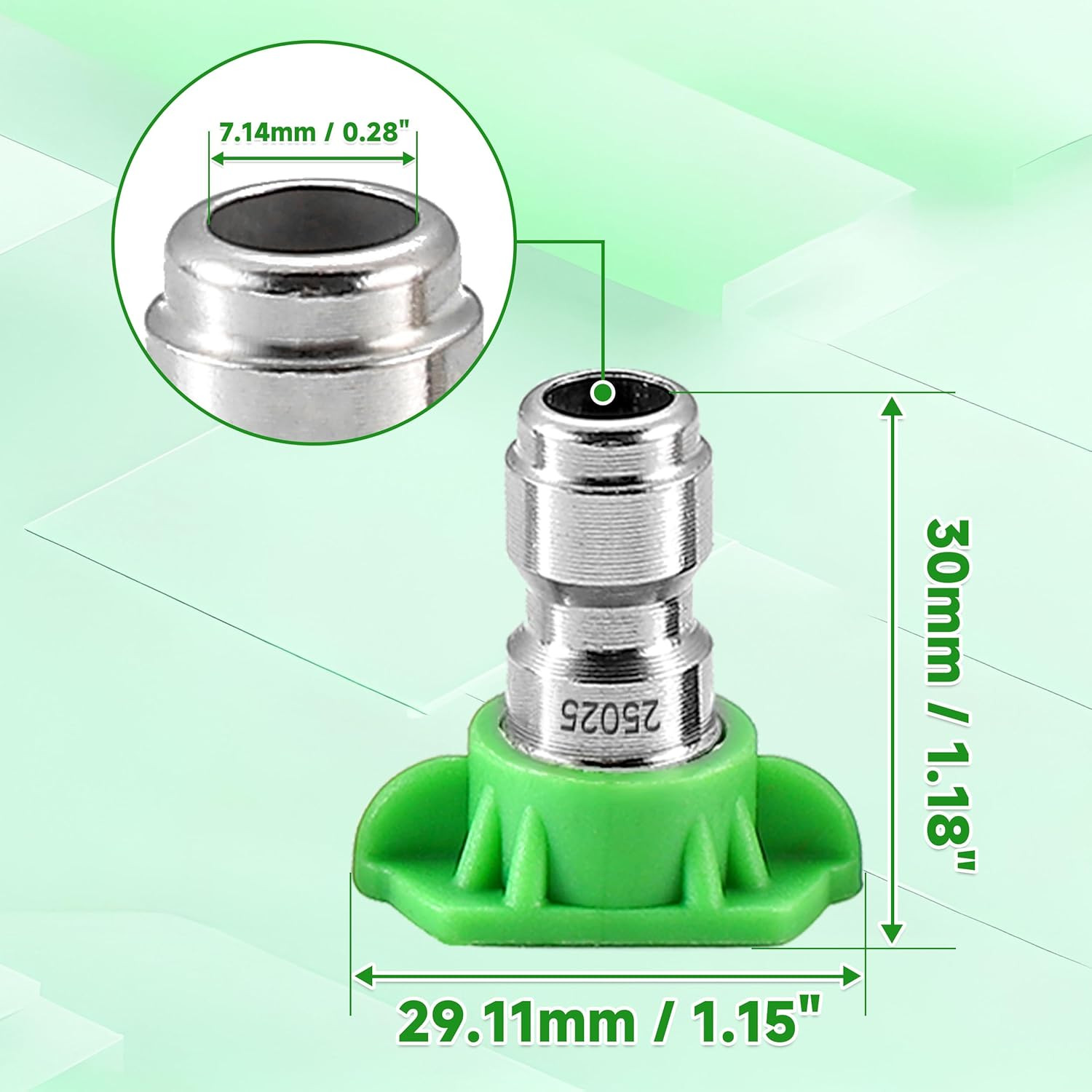 Pressure Washer Tips, 25 Degree Green Power Washer Nozzle Tips 7 Pack with No…