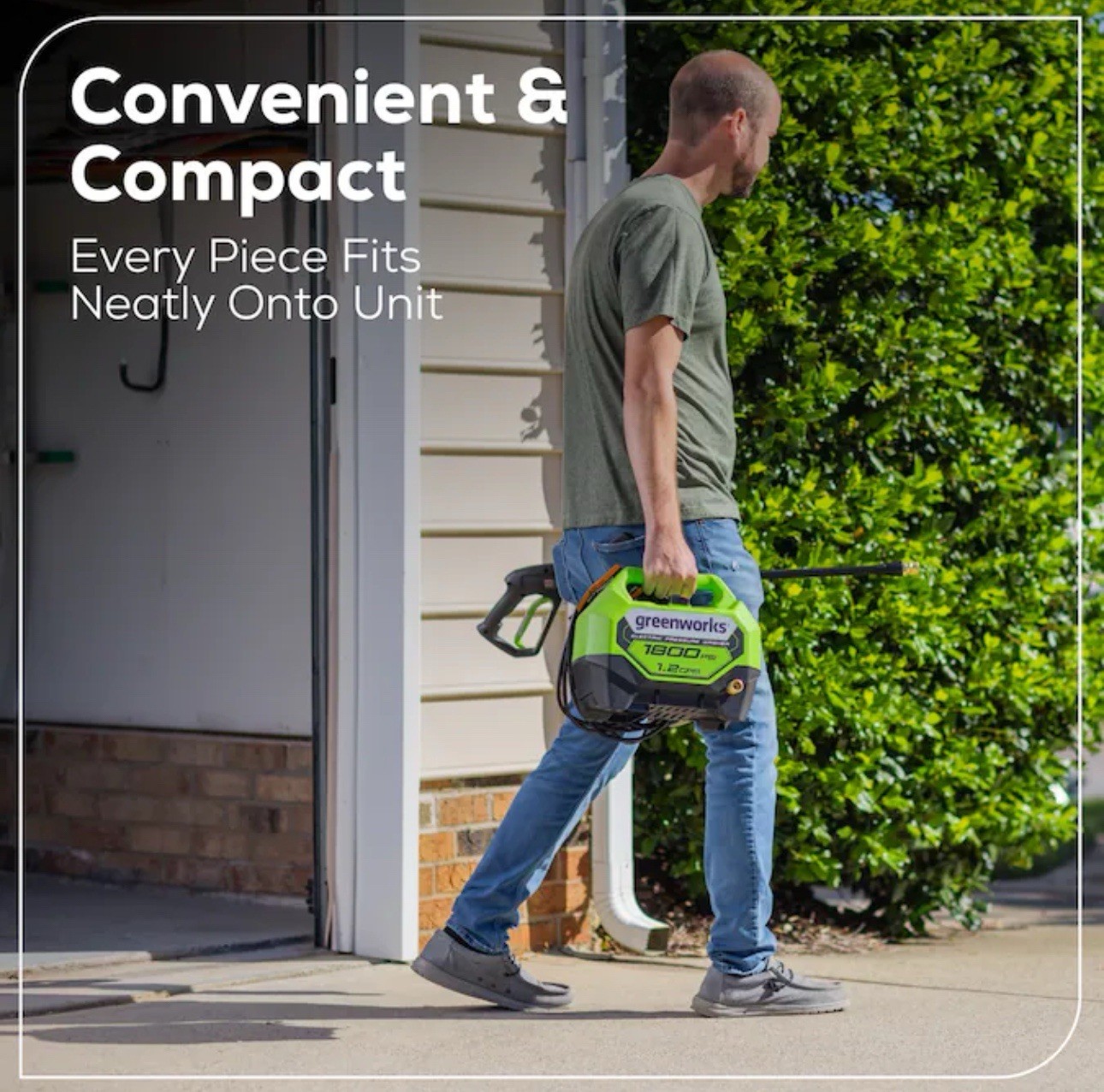 Greenworks 1800 PSI 1.2-GPM Cold Water Electric Pressure Washer and 2 Spray Tips