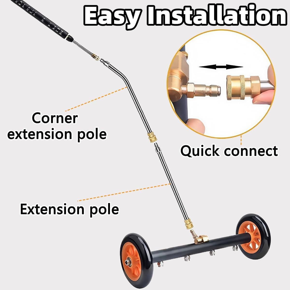 24″ Pressure Washer Water Broom Undercarriage Cleaner Driveway Surface Cleaner