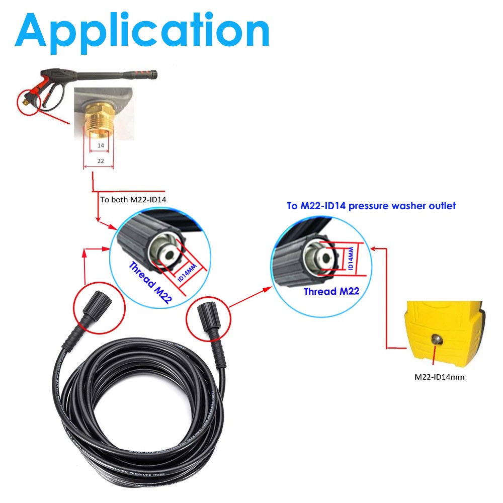 1/4″ Snow Foam Washer Gun Car Wash Soap Lance Cannon Spray Pressure Jet Bottle