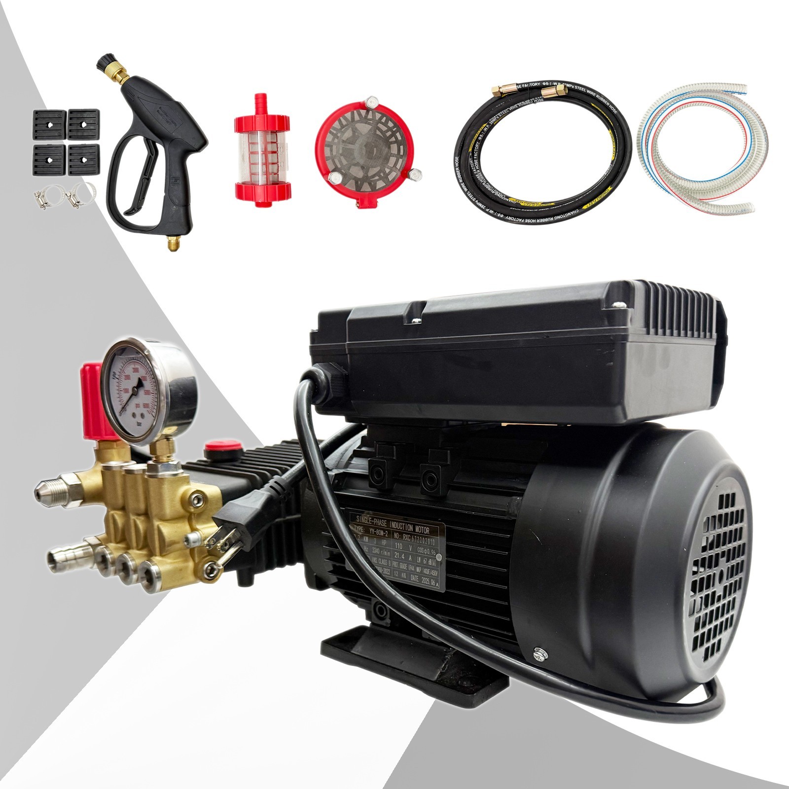 Electric Portable High Pressure Washer 110V, 1800W, 1160psi (max 1450psi)