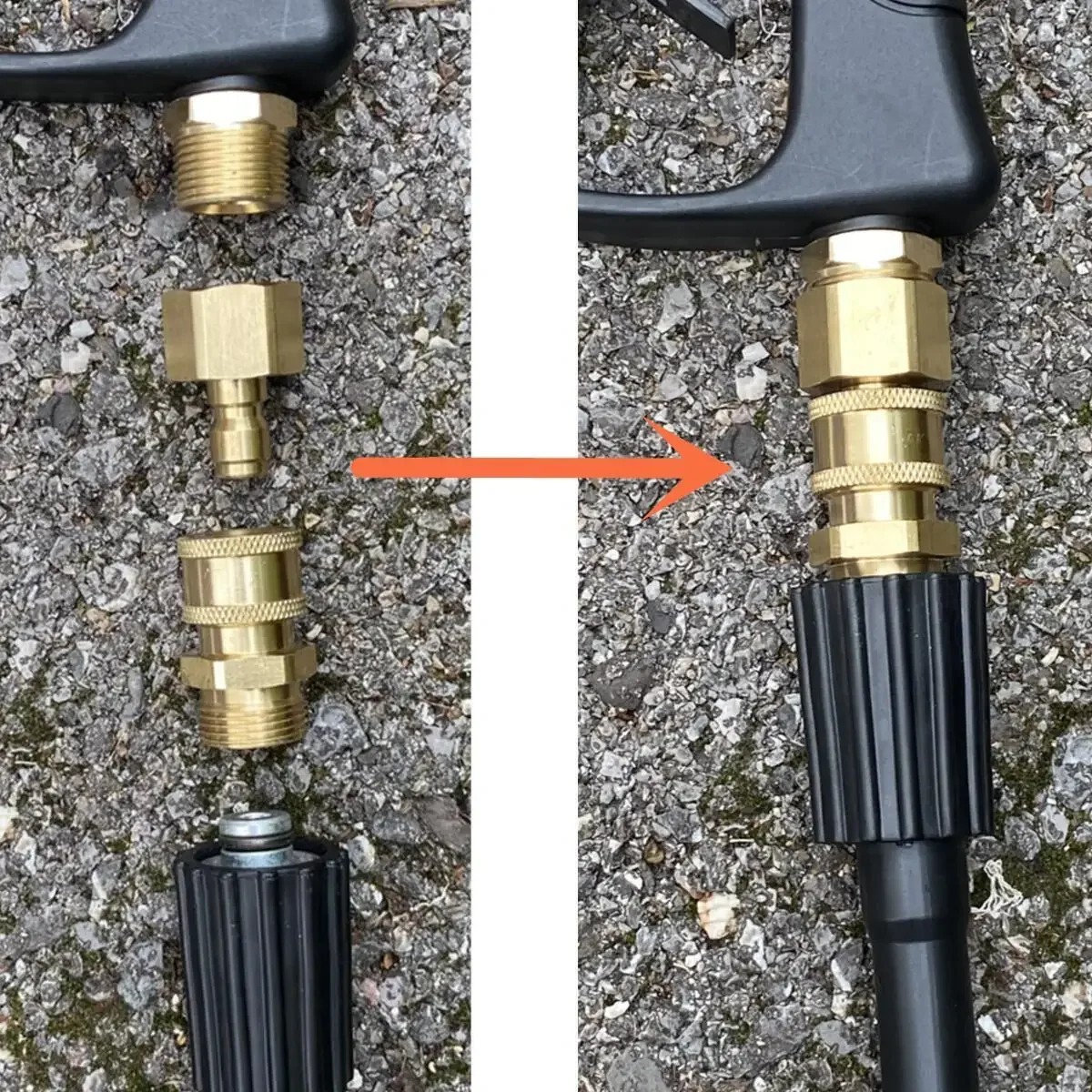 4PC Pressure Washer Adapter Set Quick Disconnect Kit M22 Swivel to 3/8” Connect