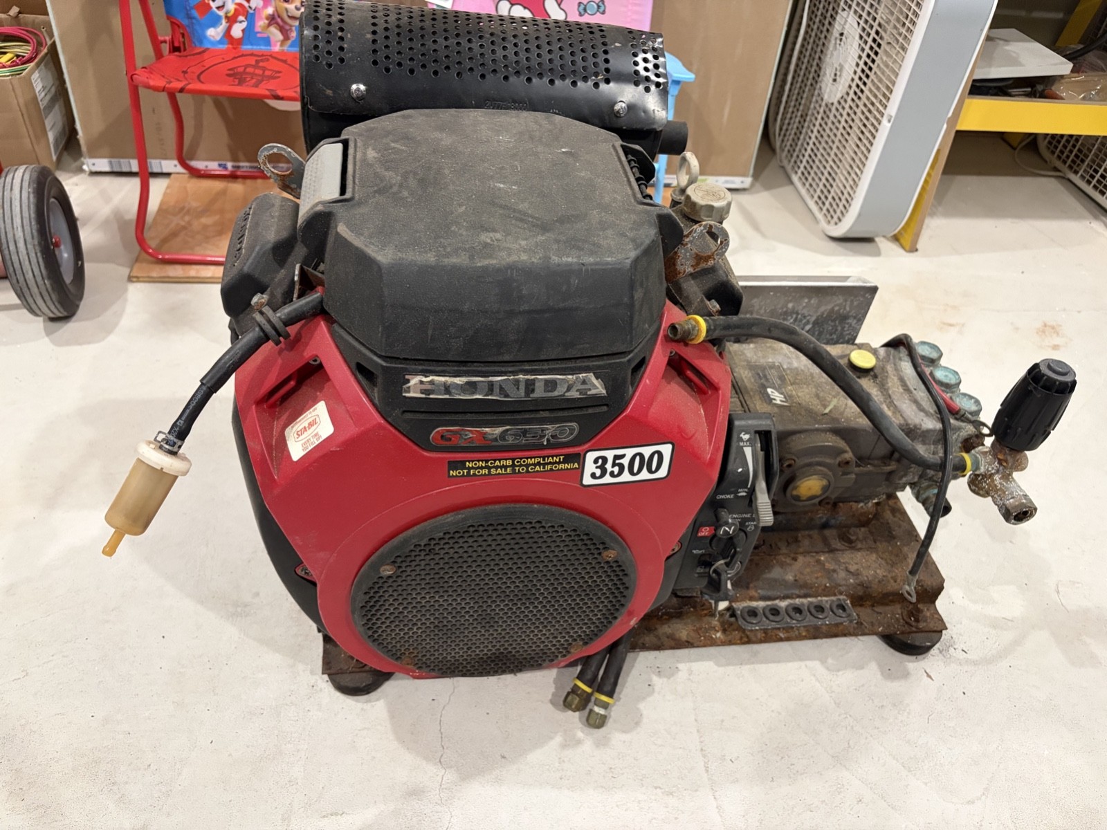 Honda gas skid mounted Cold 5.5 GPM 3500 PSI pressure washer