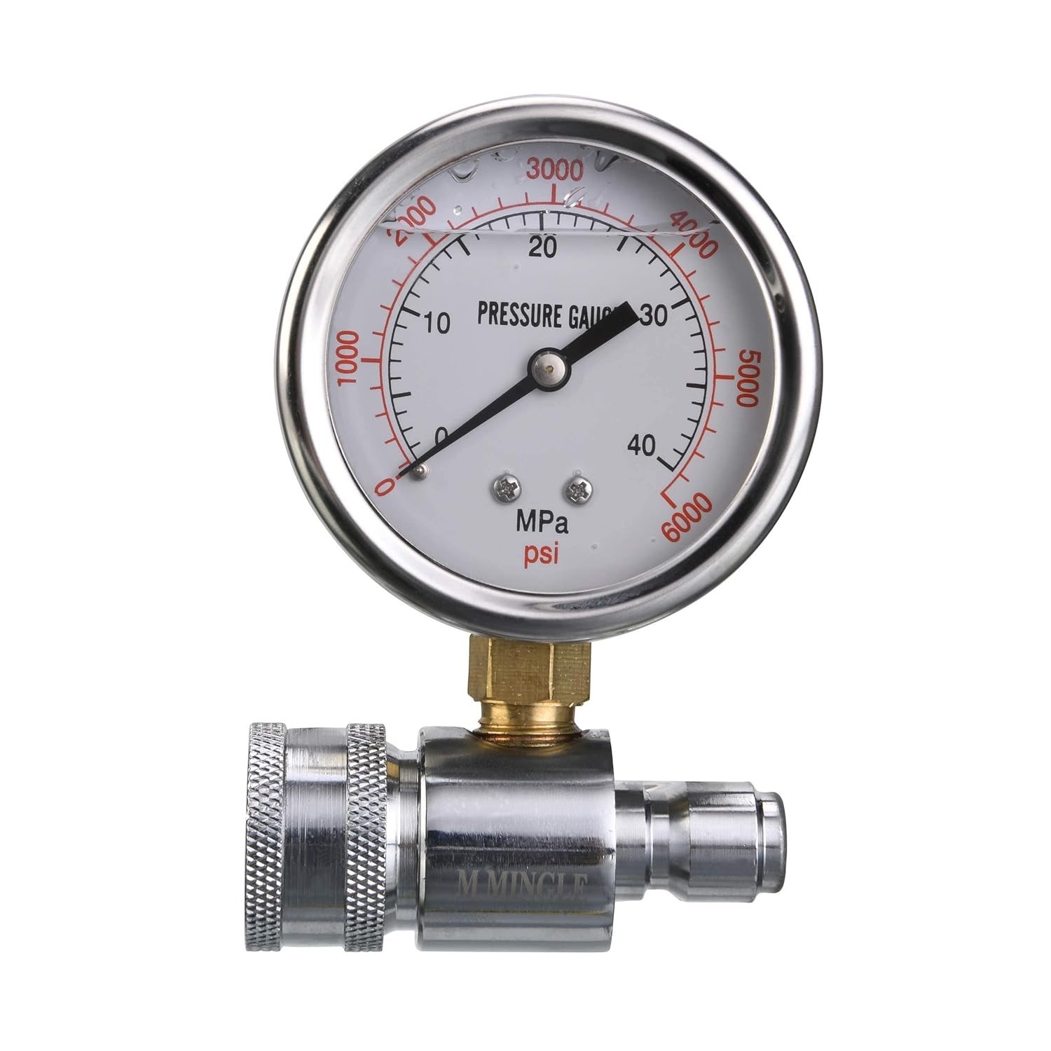 Pressure Washer Gauge, 6000 PSI, 3/8 Inch Quick Connect, Pressure Gauge for Powe