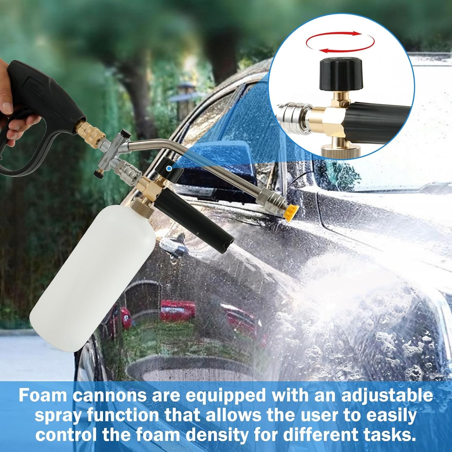 Foam Cannon for Pressure Washer with Dual-Connector & Short Pressure Washer…
