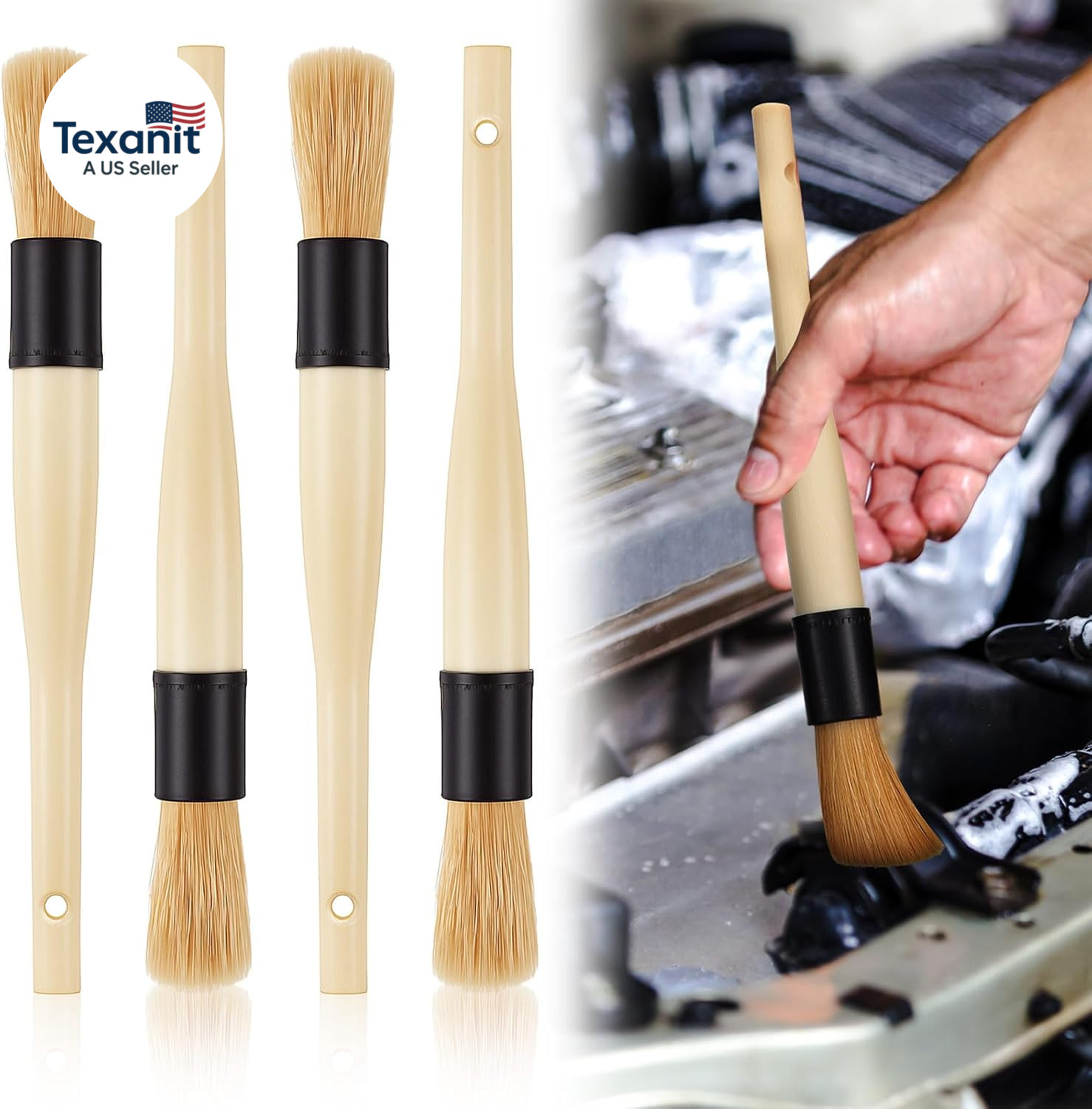 4 Pack of Parts Cleaning Brush Home and Auto Use Parts Cleaner for Cleaning Auto