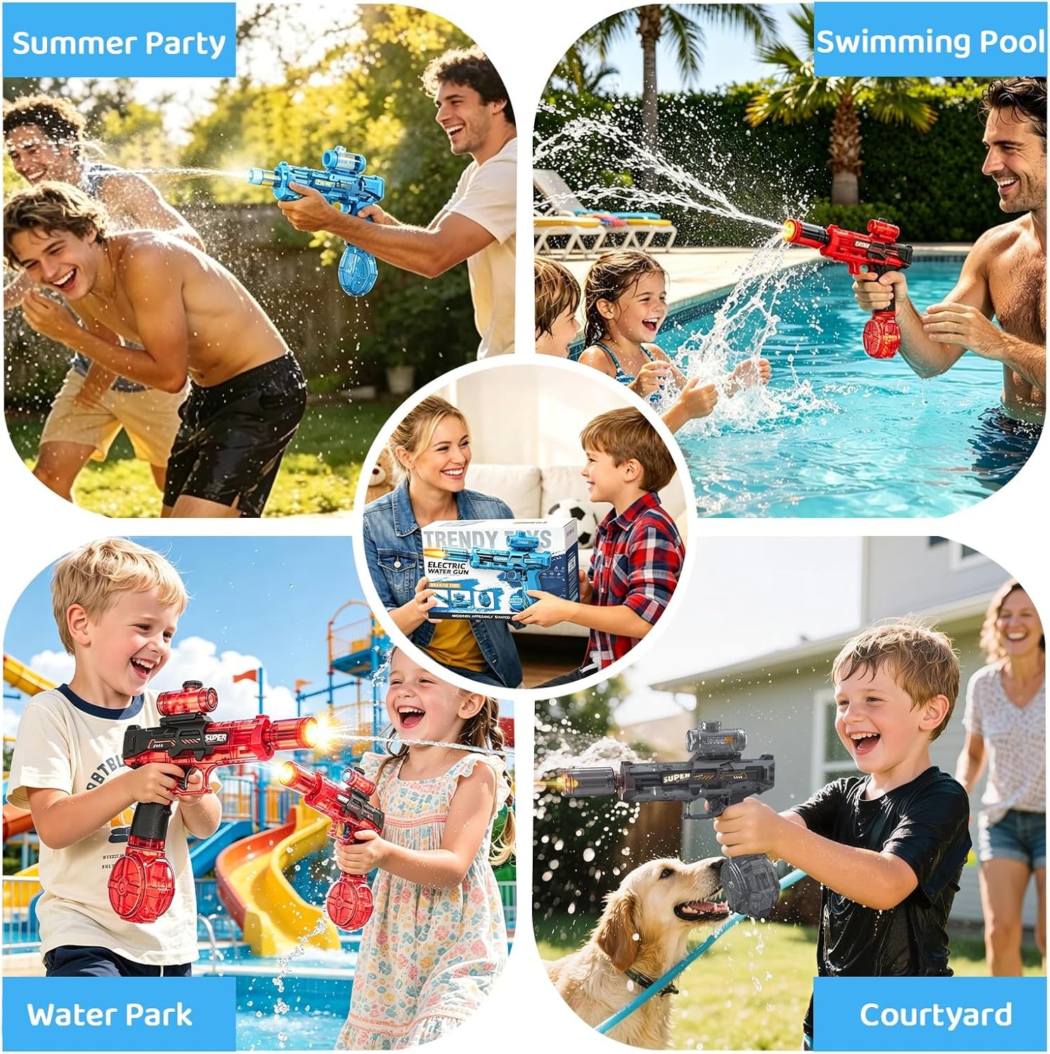 26 Feet Automatic Water Gun with Rechargeable Battery (2PC)