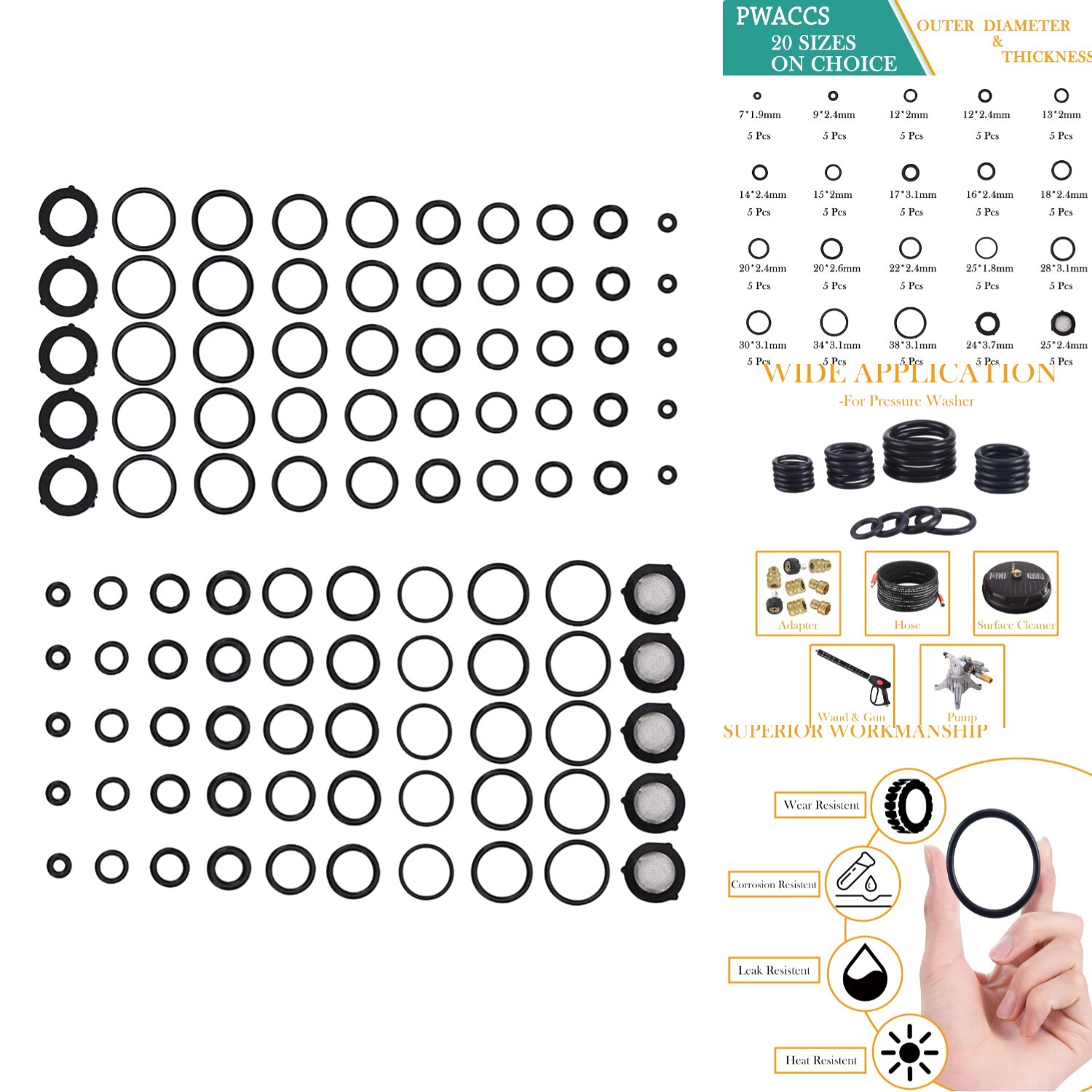 High Pressure Washer O Ring Replacement Kit – Temp Resistant & Versatile