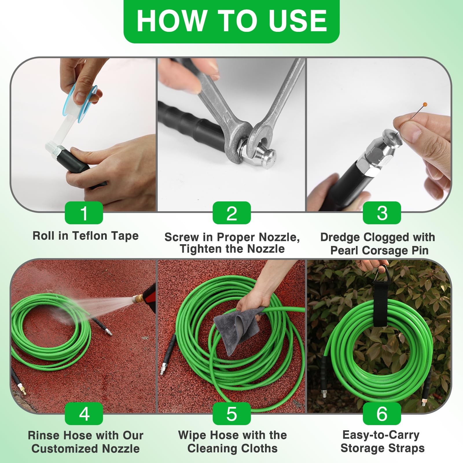 Sewer Jetter Kit for Pressure Washer 200 FT，Drain Cleaner Hose 1/4 Inch NPT C…