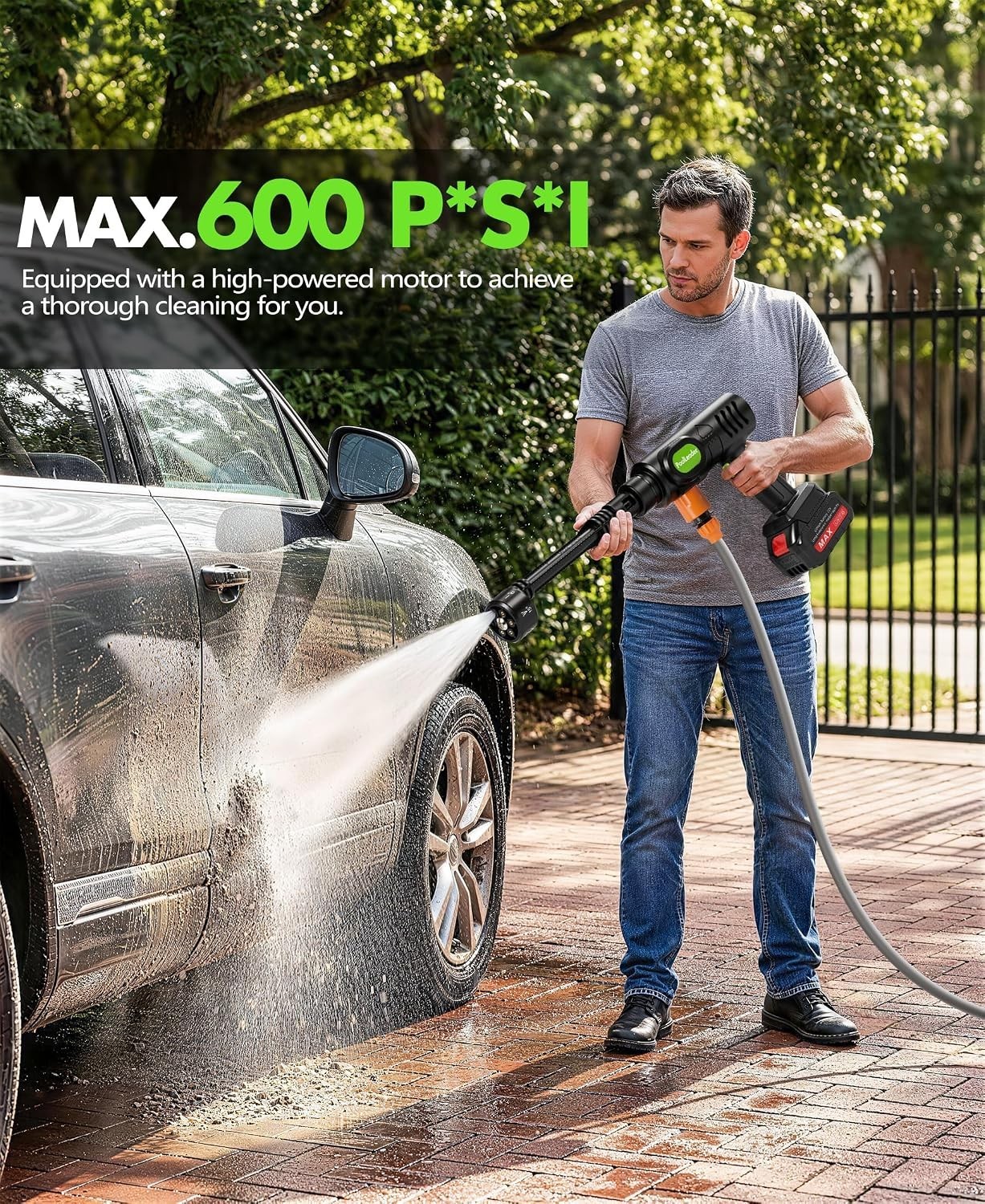 Versatile Cordless Vehicle Cleaner with Built-In Hose – Perfect for Outdoors