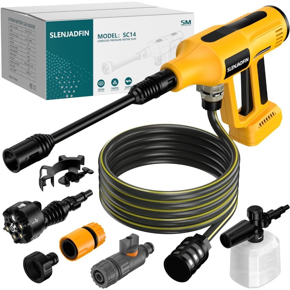 Cordless Pressure Washer 700 PSI Portable Handheld Power Washer with 6-in-1