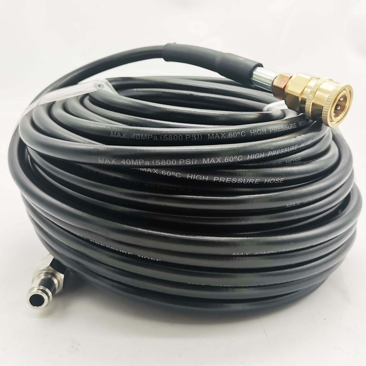 50FT 5800 PSI High Pressure Power Washer Hose 3/8″ Quick Connection Extension US