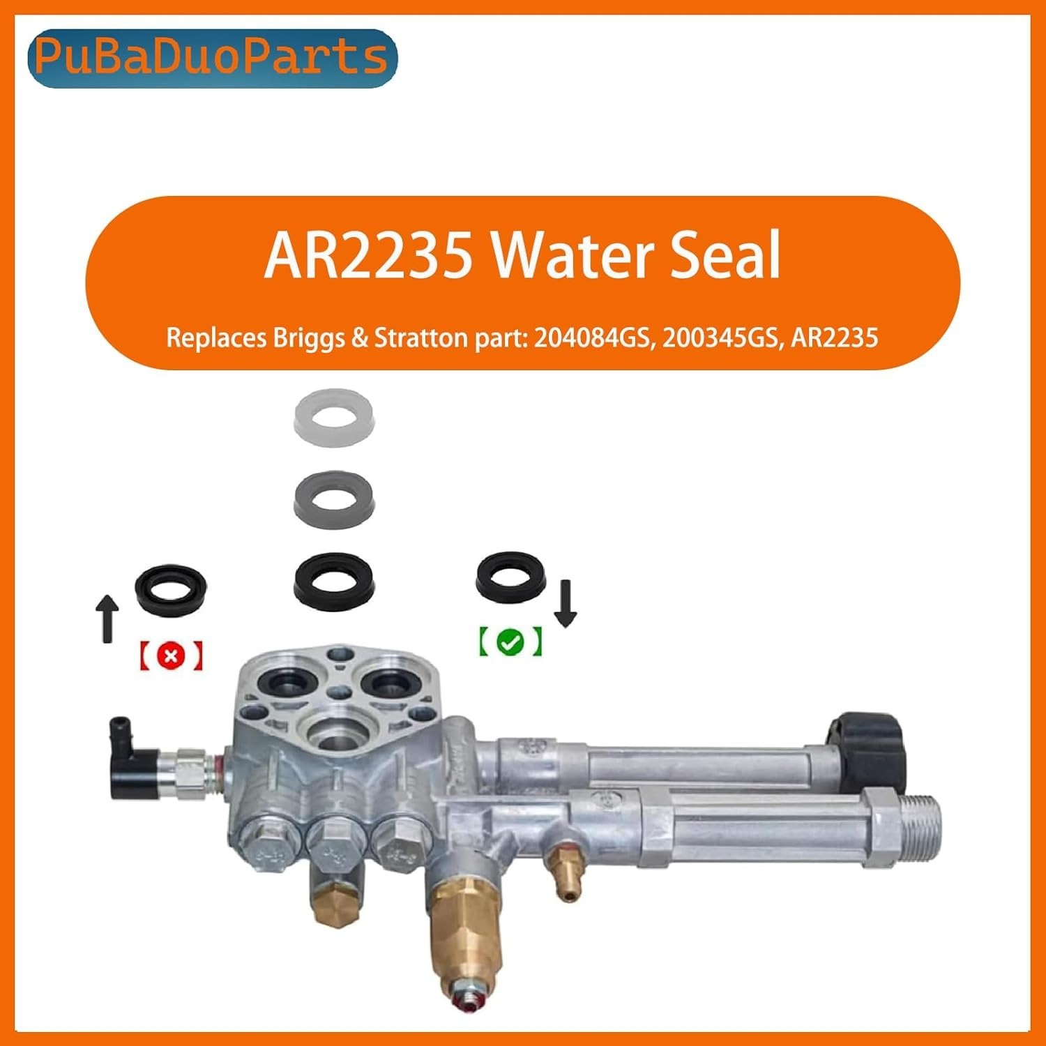 AR2235 Water Seal Kit 6 Pack Pressure Washer Pump Replacement