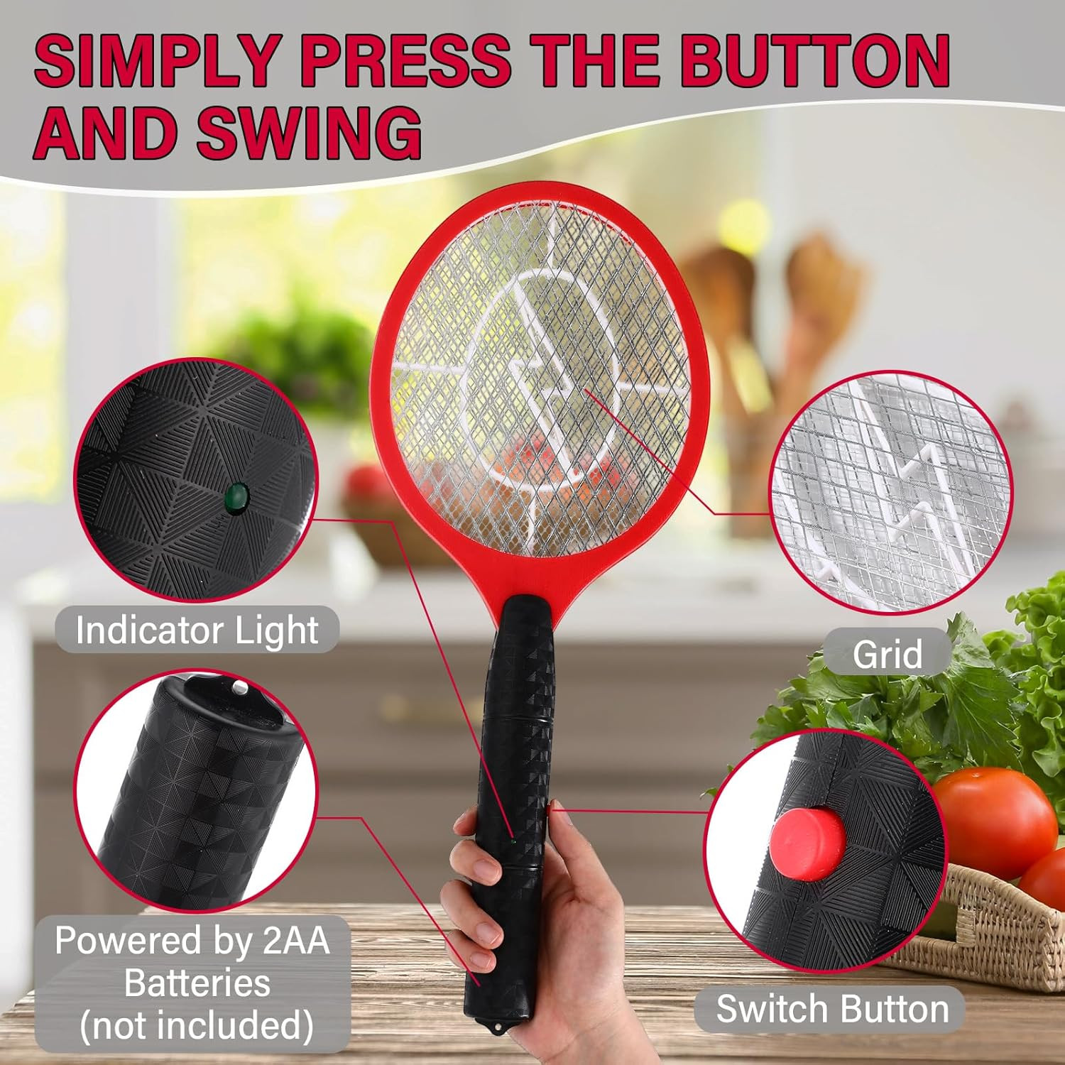 12 Pack Electric Fly Swatter Bulk, Bug Zapper Rackets for Indoor Outdoor Fly Mos