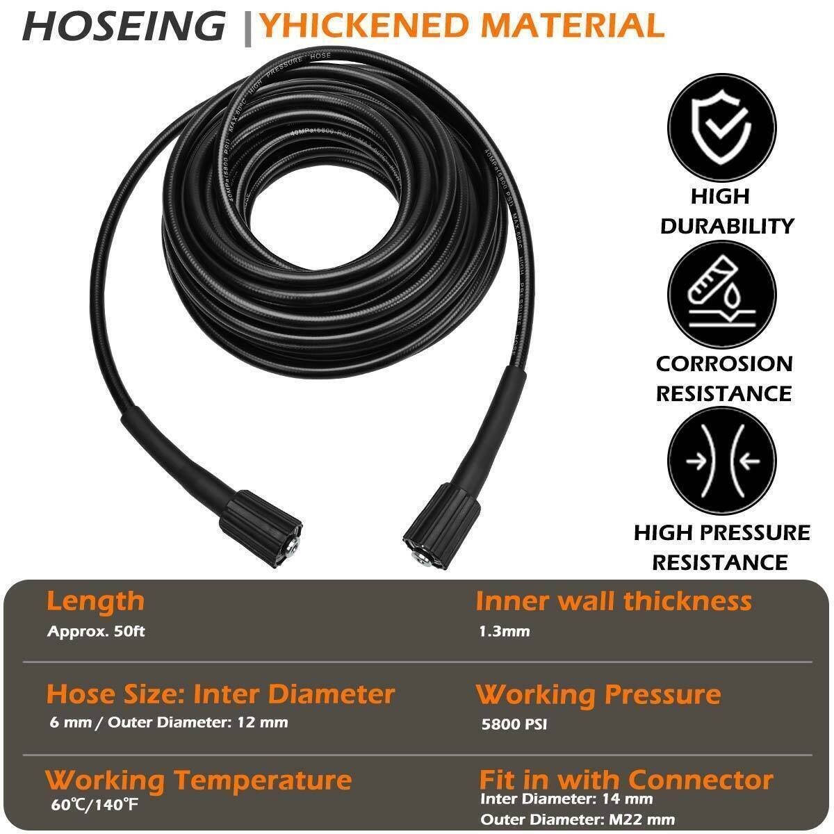 1/4″ M22 14mm Power Washer Hose for Ryobi, for Troy Bilt High Pressure Washer US