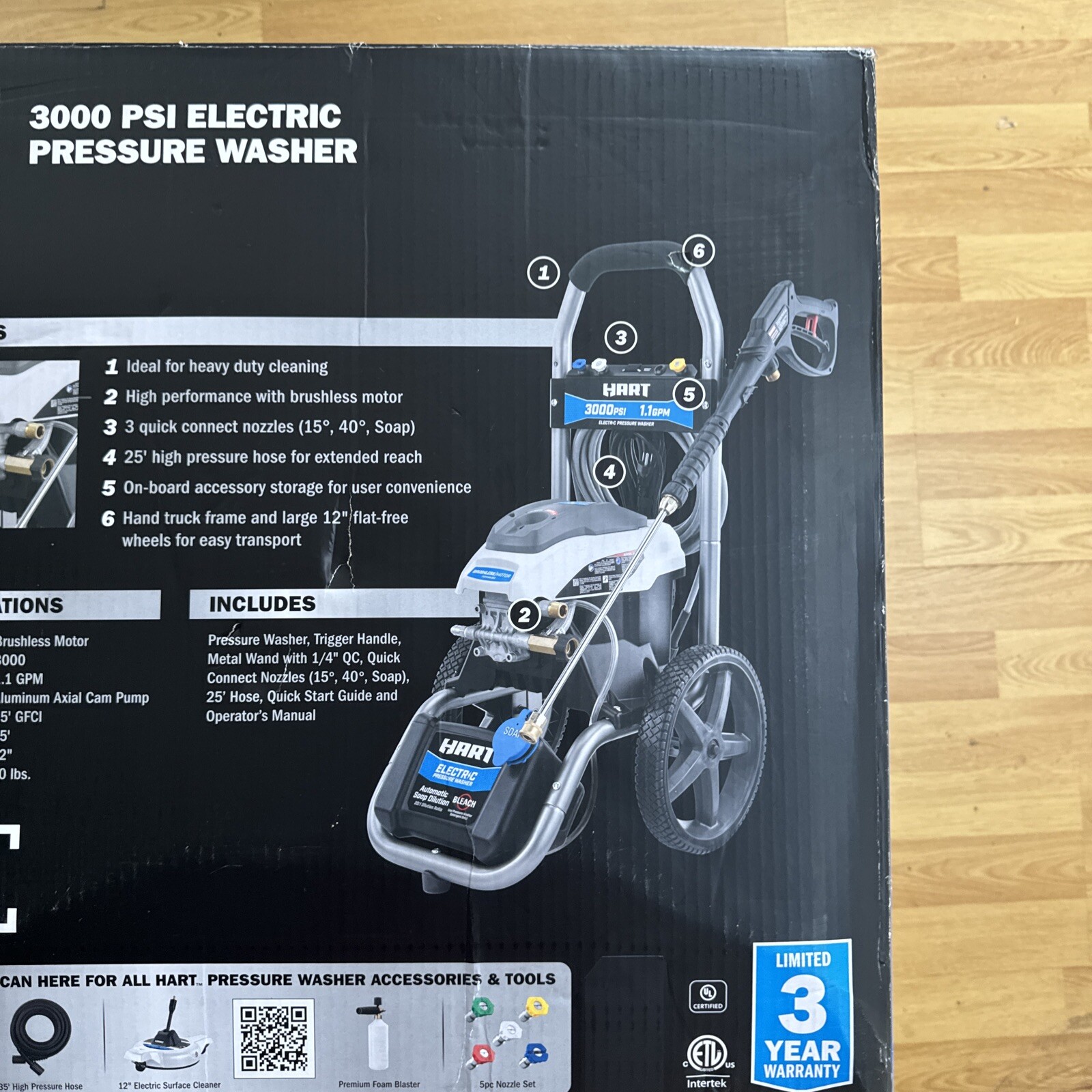 Hart HW143011VNM 3000PSI 1.1 GPM Cold Water Electric Pressure Washer (FVS027561)