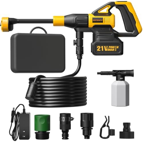 Cordless Pressure Washer Battery Powered, Handheld Reliable Orange-Black