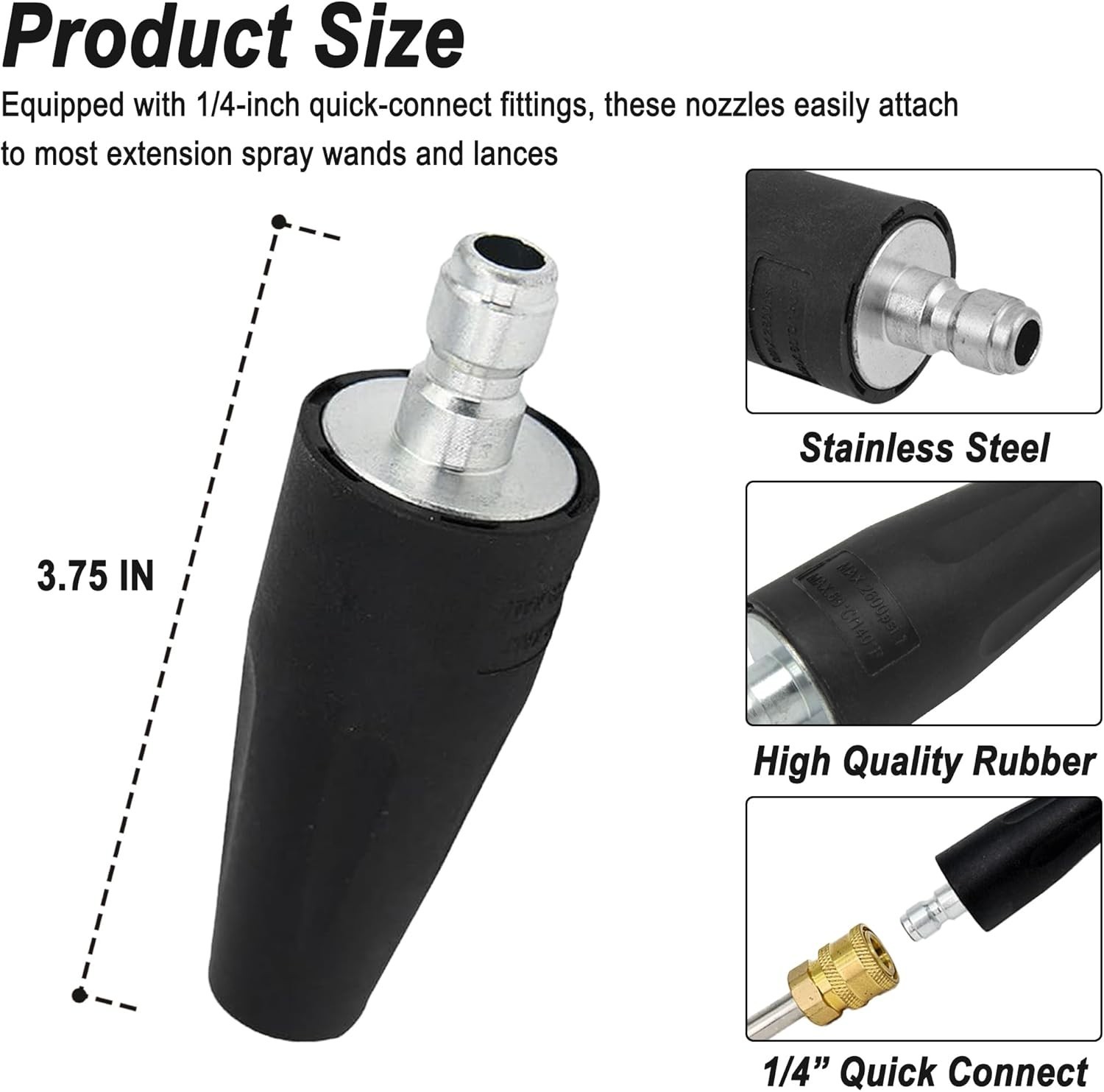Versatile 2000 PSI Turbo Spray Nozzle for Efficient Cleaning with Greenworks