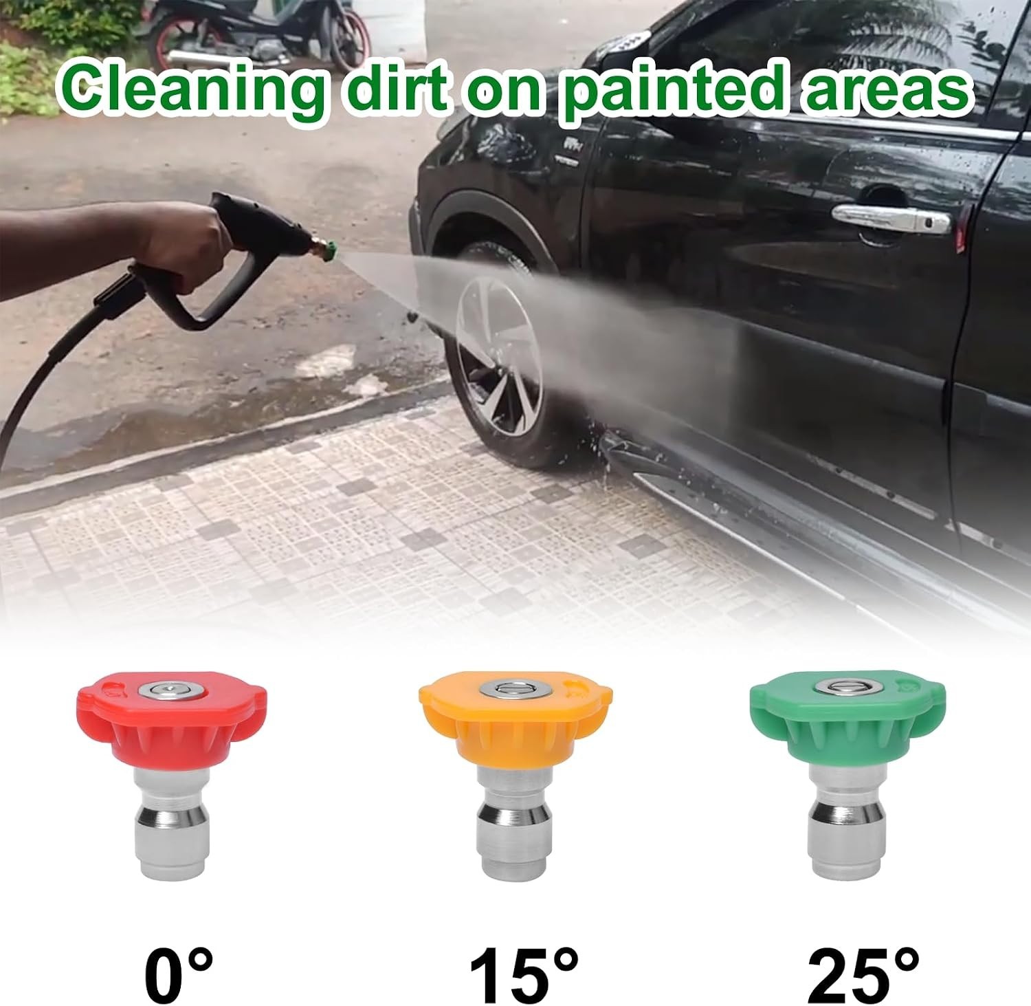 25 Degree Pressure Washer Nozzle Tips, 1/4 Inch Quick Connect, 6 Pack