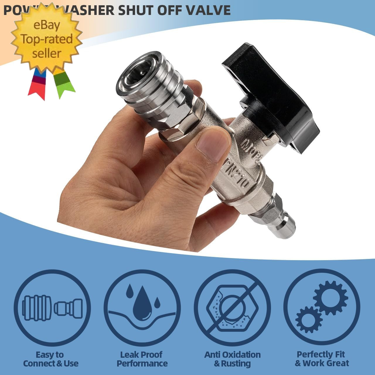 DN10 Ball Valve for Pressure Washer, 3/8″ Quick Connect Ball Valve for Pressure