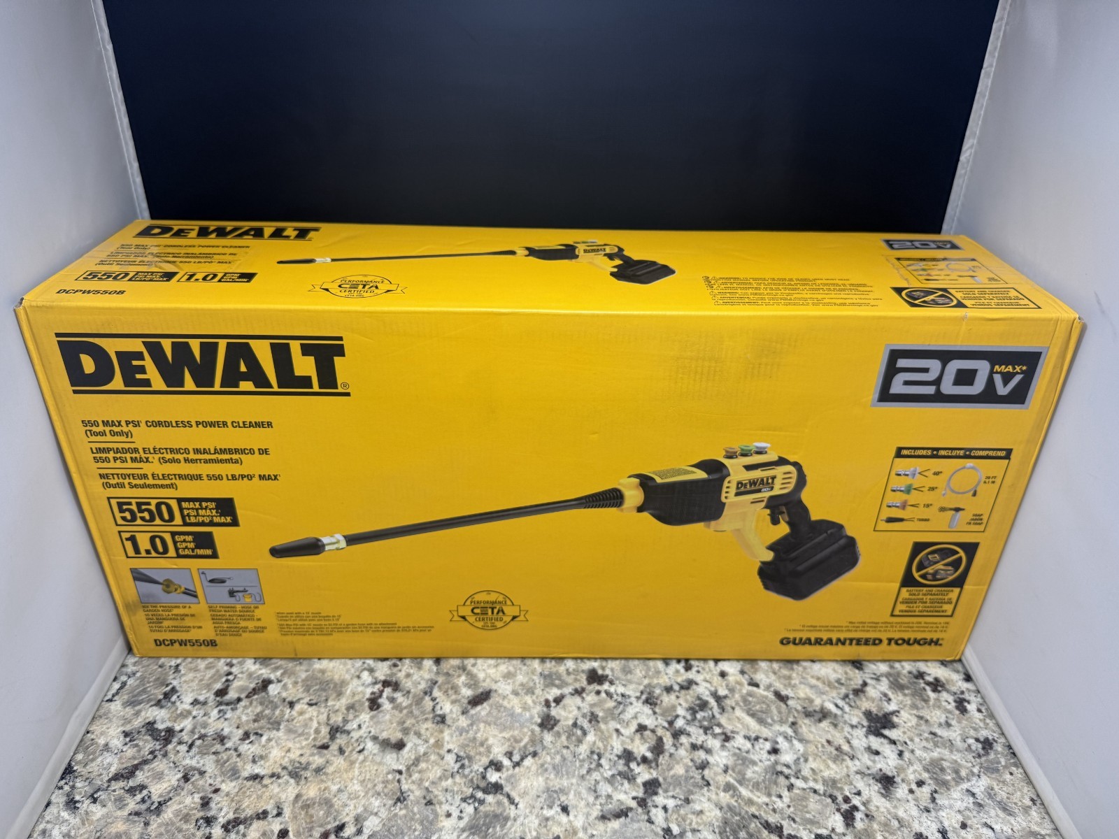 DEWALT DCPW550B 20V 550 PSI Cordless Power Cleaner Pressure Washer (Tool Only)