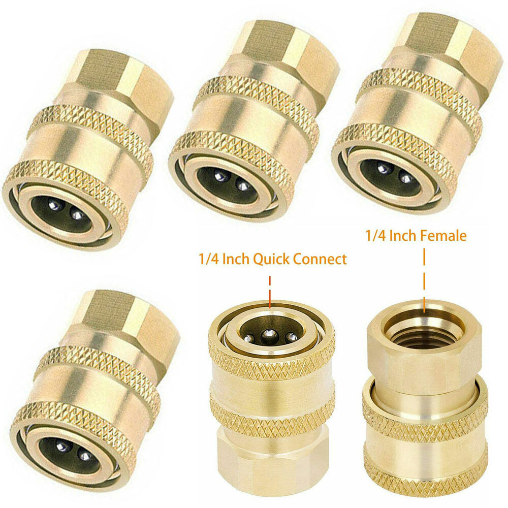 6PCS Pressure Washer Coupler Brass Fittings 1/4 Inch Quick Connect To Female NPT