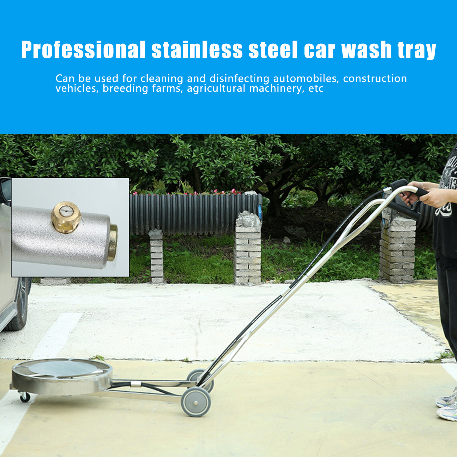 2-Nozzles Pressure Washer Undercarriage Cleaner Under Car Chassis Cleaner 15kg