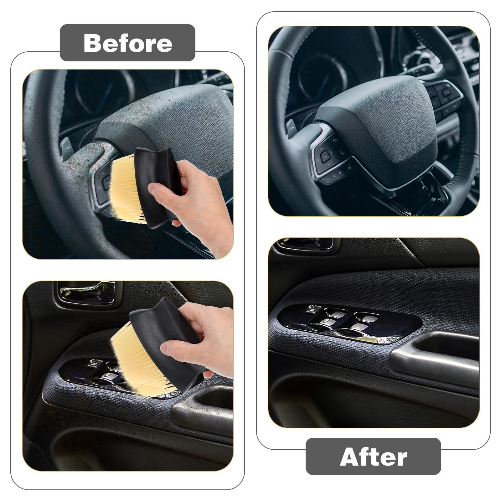Gjinxi 2Pcs Auto Interior Dust Brushes, Car Cleaning Brushes Duster, Soft…