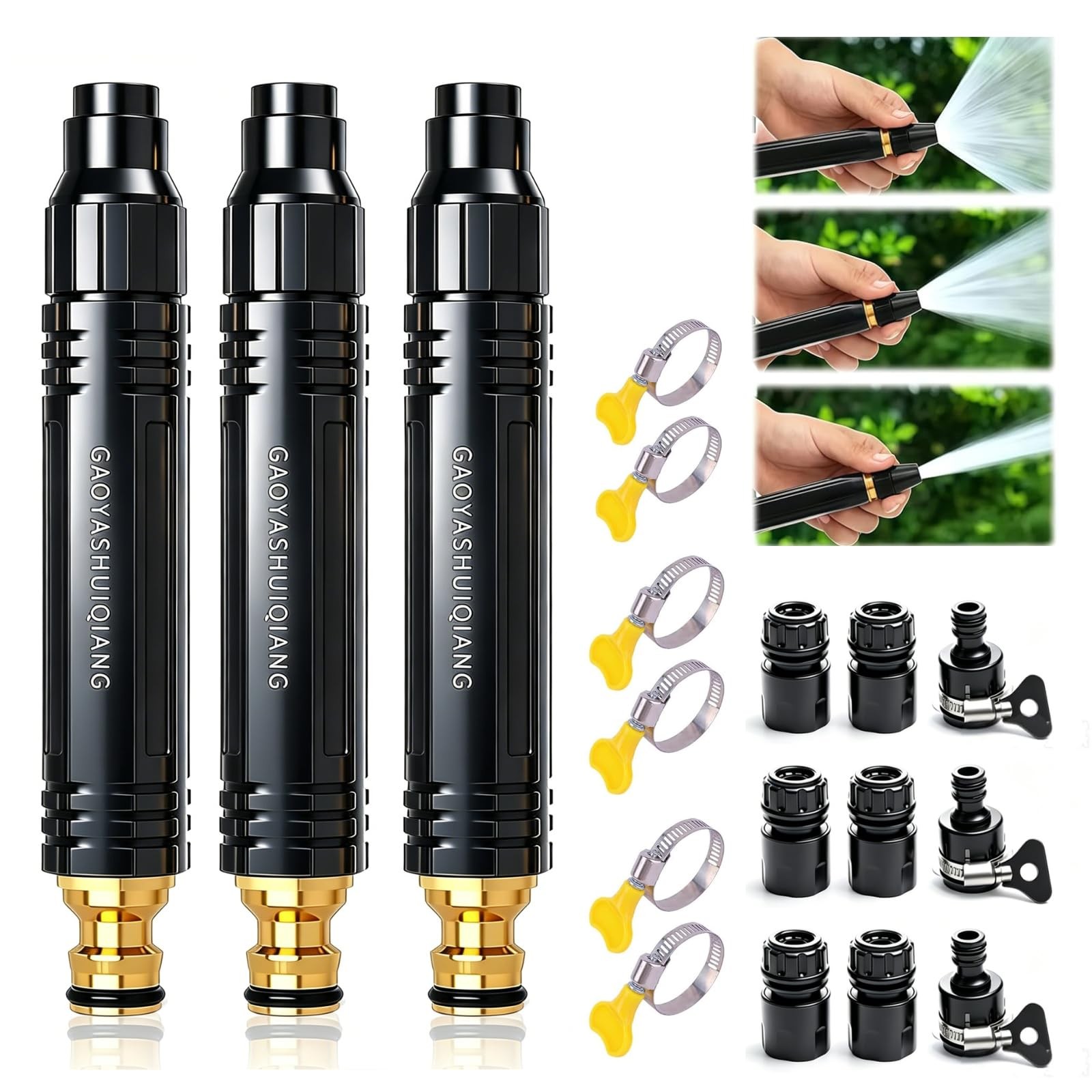 18 Pcs High Pressure Hose Nozzle, Heavy Duty Adjustable Twist Hose Nozzle Jet…