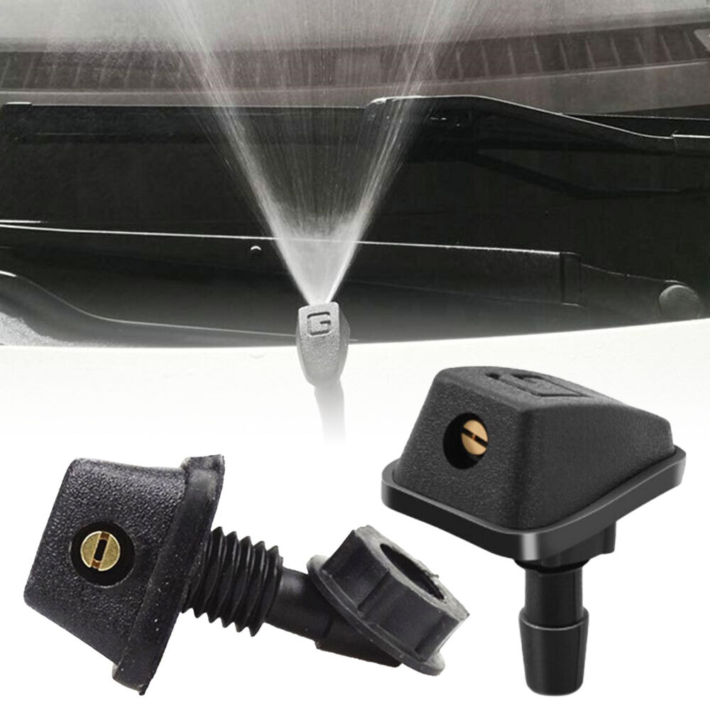 2x Car Fan-shaped Mist Windscreen Washer Water Spray Jets Nozzle Accessories ET