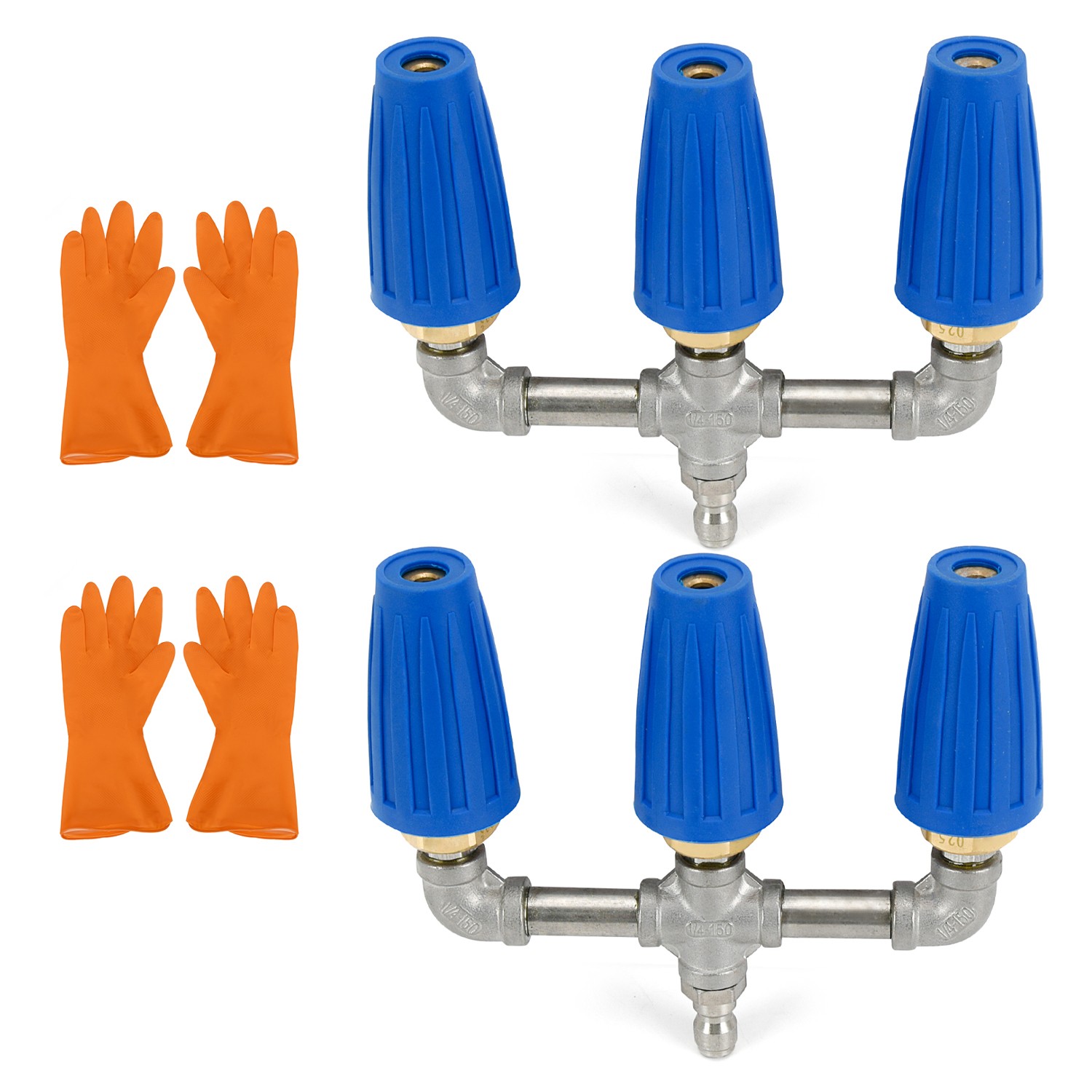High Pressure Washer Nozzle 360° Rotating Triple Turbo 4000 PSI Auto Garden