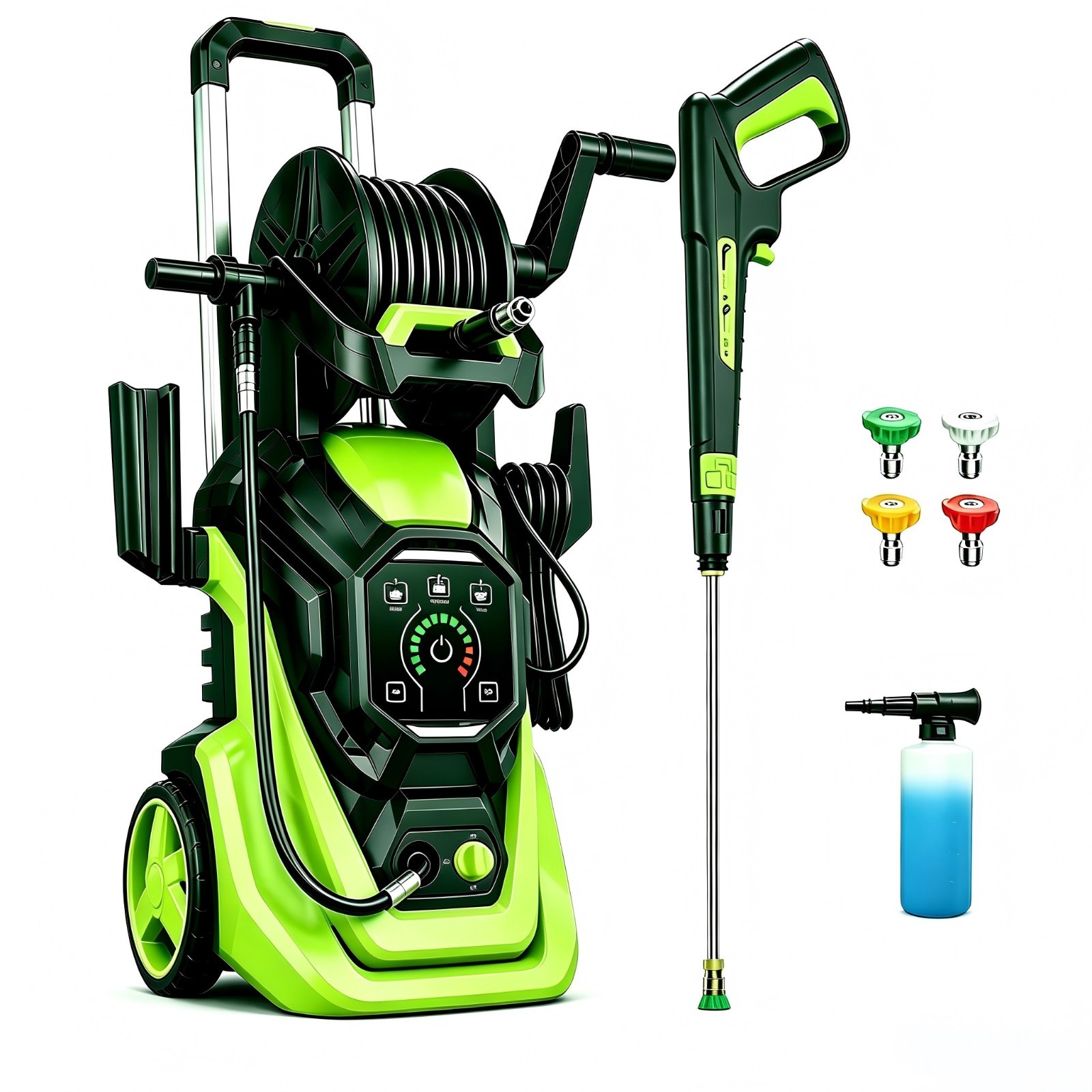 Pressure Washer 4500PSI 3.0GPM, 15-Level Touchscreen, 4 Nozzles, for Driveway
