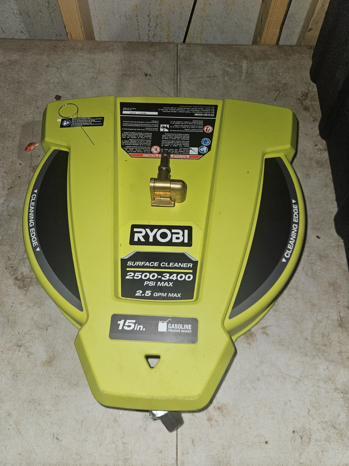 Ryobi 3400 PSI Gas Pressure Washer Surface Cleaner with Caster Wheels