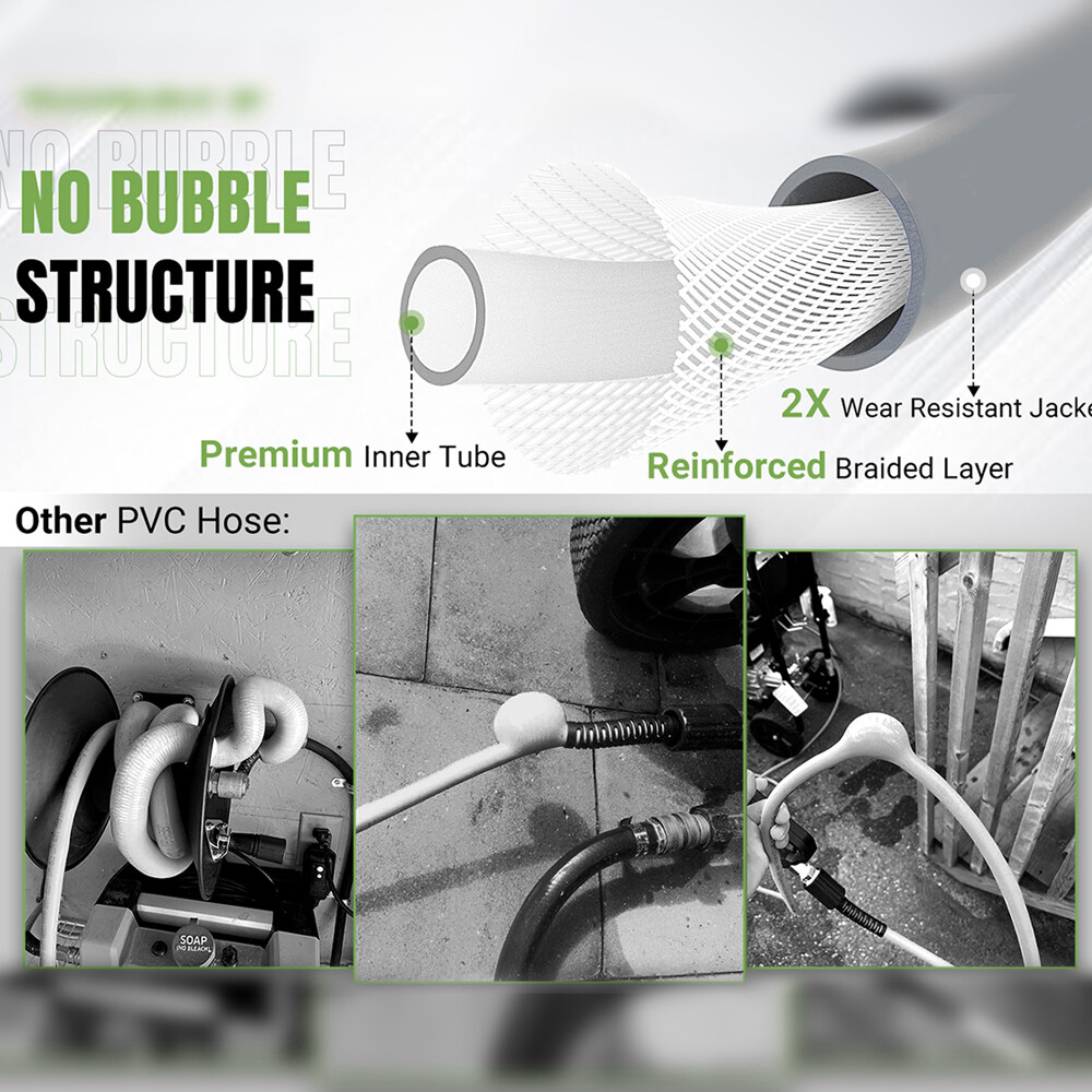 YAMATIC High Pressure Washer Hose 25/50/100 FT 1/4″ Super Flexible Hose M22-14mm
