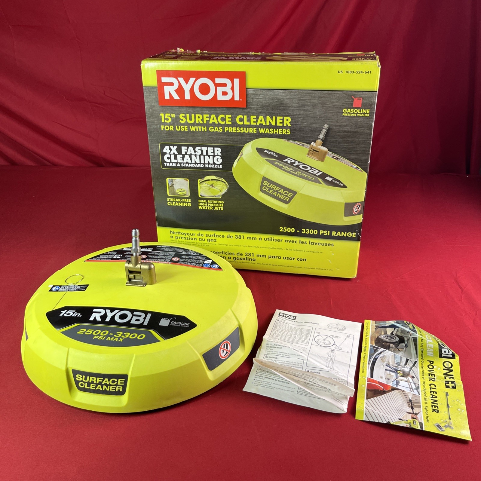 Ryobi (RY31SC01) 15 in. 2500 – 3300 PSI Surface Cleaner Attachment – Used Once