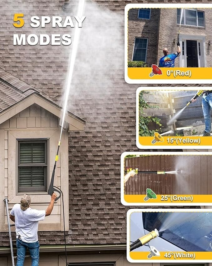 AgiiMan Electric Pressure Washer – 4500PSI Max 3.1 GPM Power Washer With 35FT Po