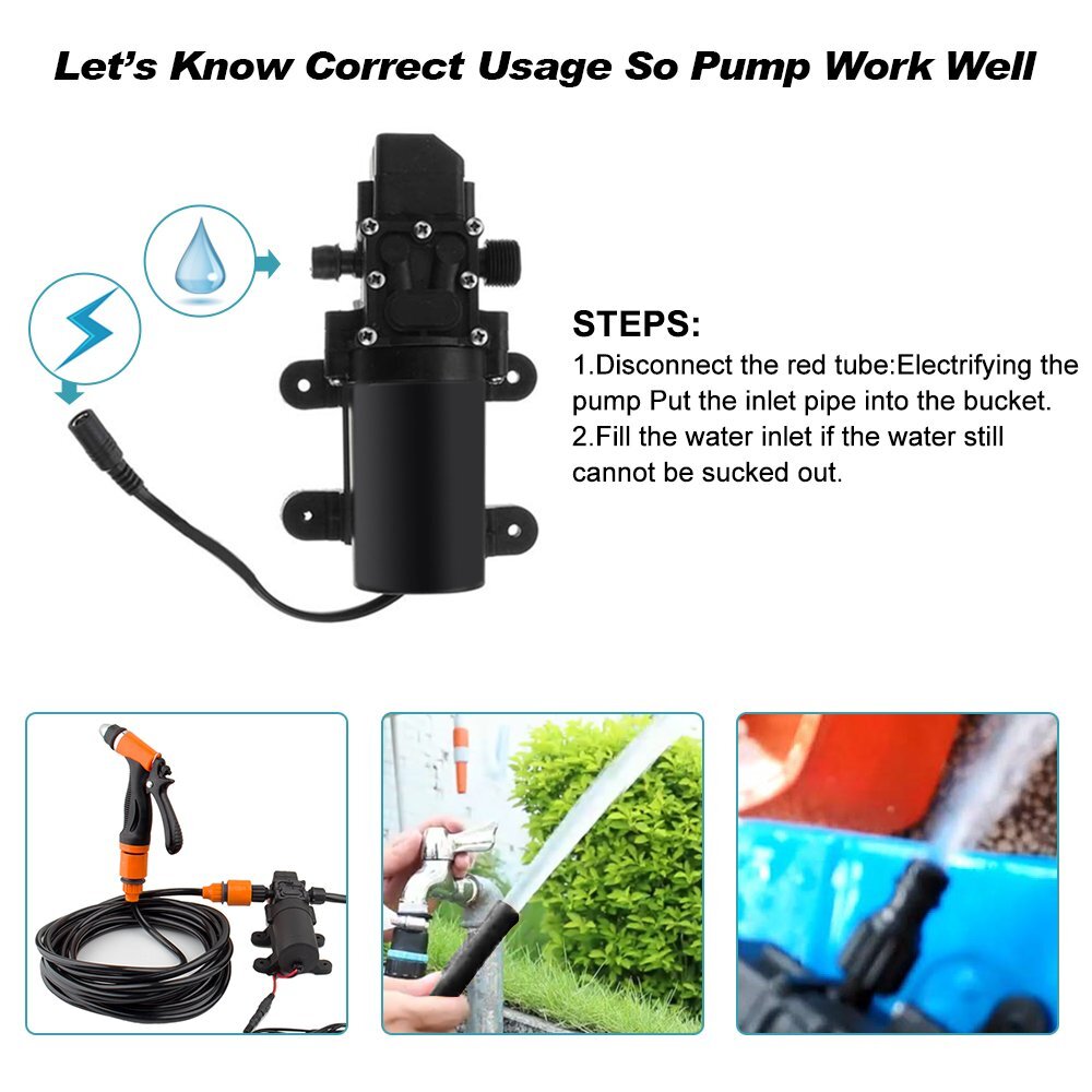 Portable 12V 160PSI High Pressure Car Wash Pump Kit Electric Washer Self Priming