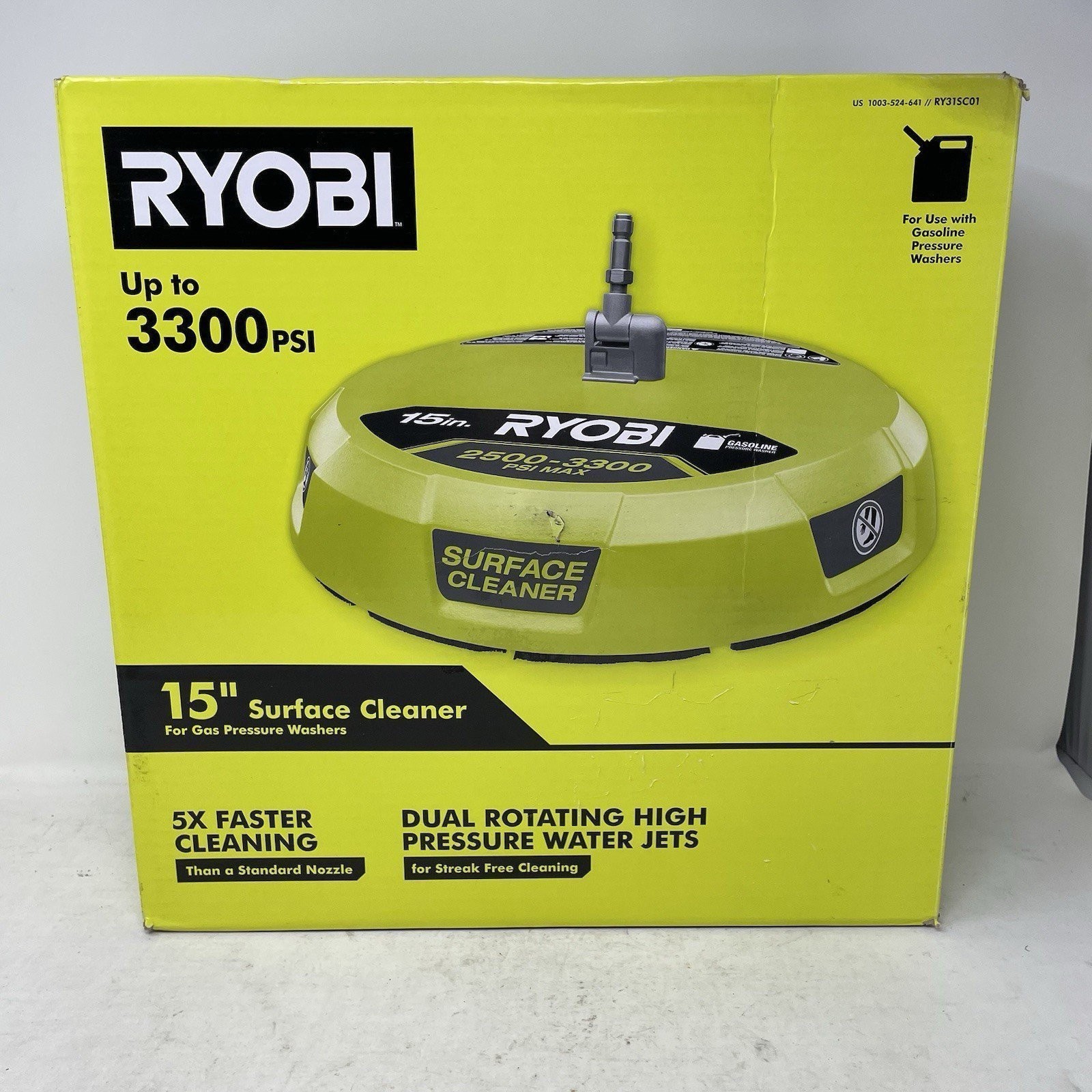 Ryobi RY31SC01 15 in. 3300 PSI Surface Cleaner for Gas Pressure Washer