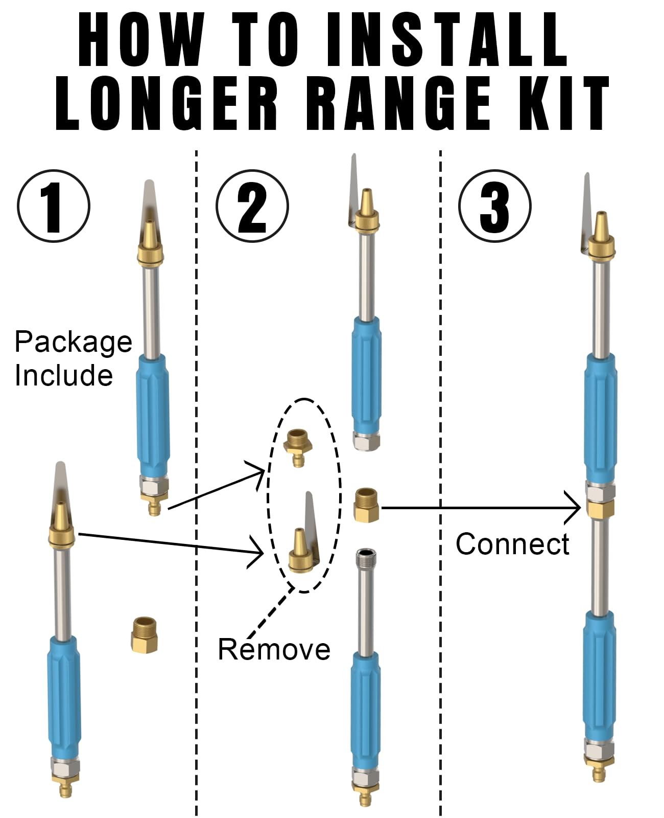 Pressure Washer Long Range Nozzle, 1/4” Quick Connect Tip Power Washer with …