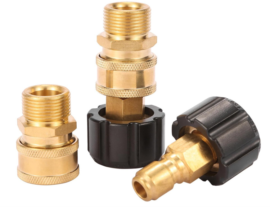 Pressure Washer Quick Connect Fittings, Quick Connect Kit M22 14mm to 3/8 Inch,