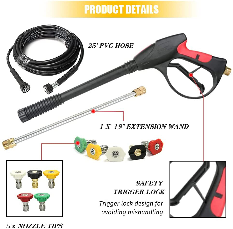 Pressure Washer Parts 8108903950-SPRAY GUN,WAND&HOSE KIT(M22)-Troy Bilt&Generac