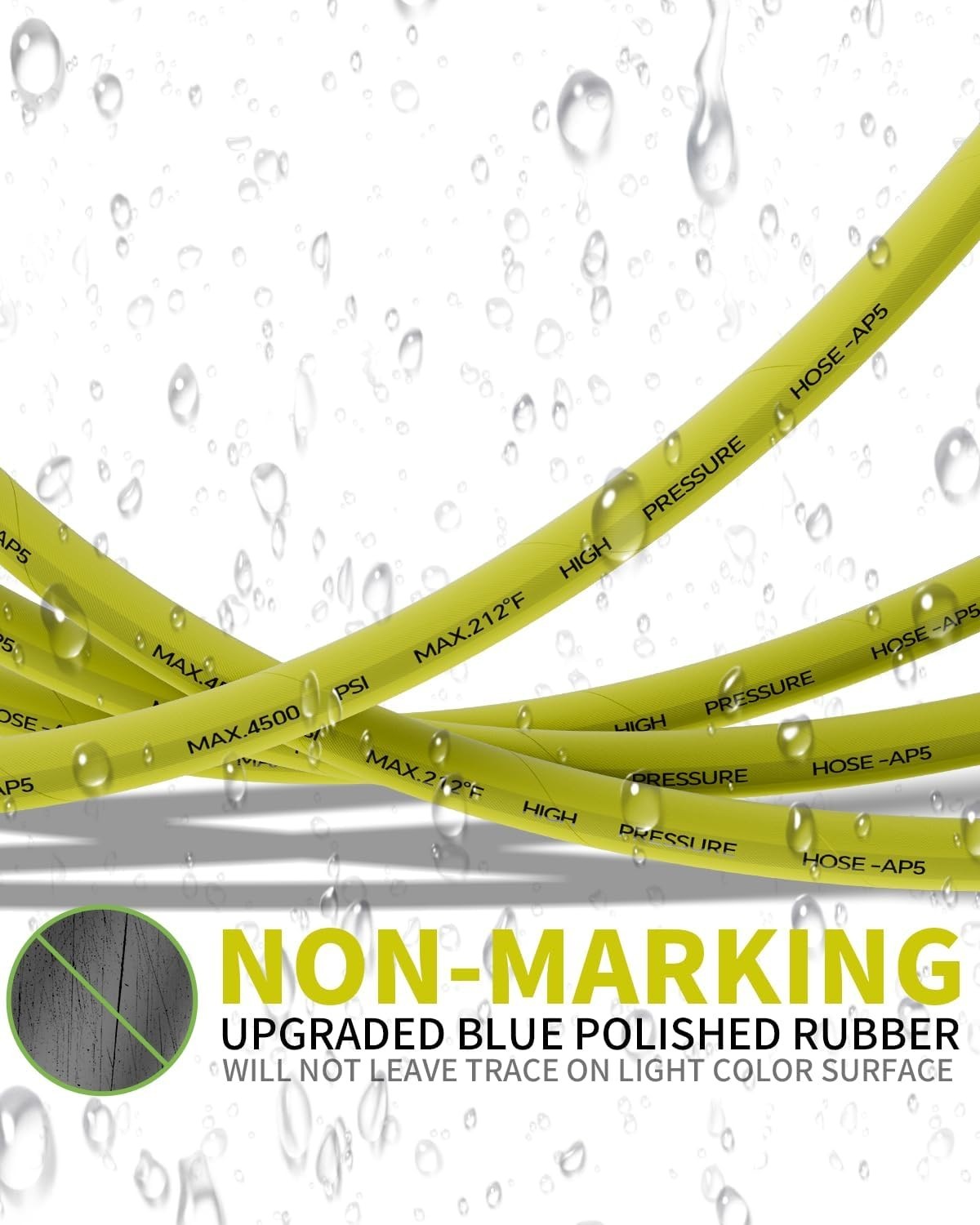 Versatile 200FT Pressure Washer Hose with 4500 PSI & M22 Adapters – All Weather