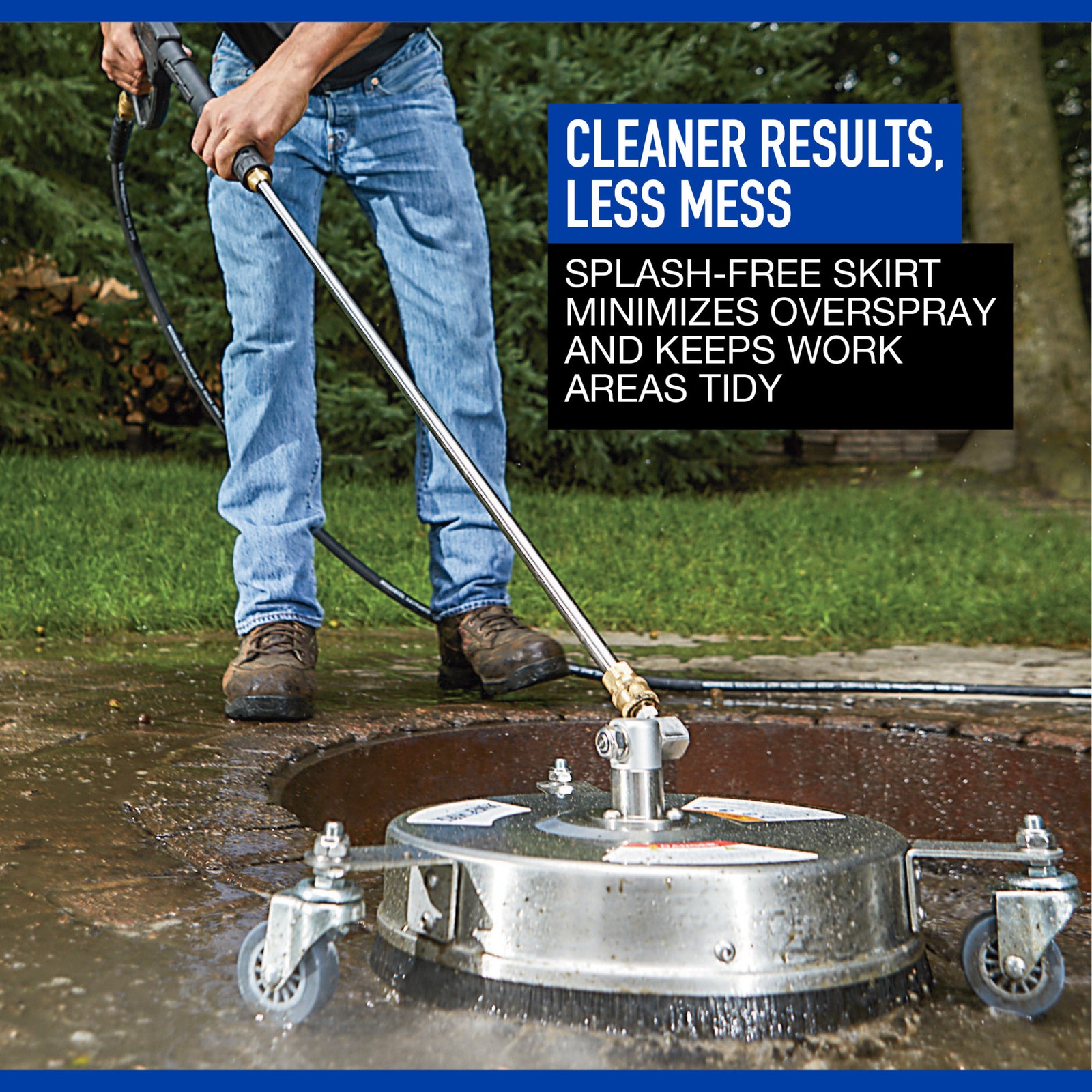 Powerhorse 12in. Pressure Washer Surface Cleaner, 4000 PSI, Stainless Steel