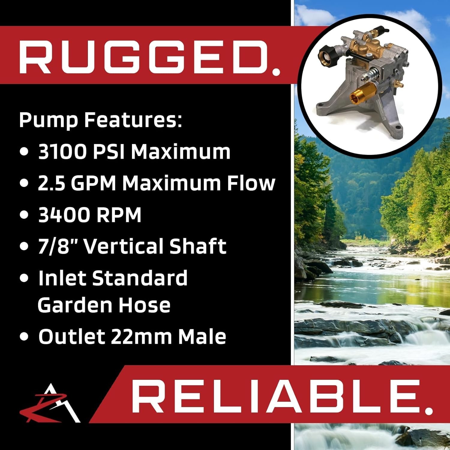 Electric Pressure Washer Pump – 3100 PSI with Chemical Injector & Unloader Valve