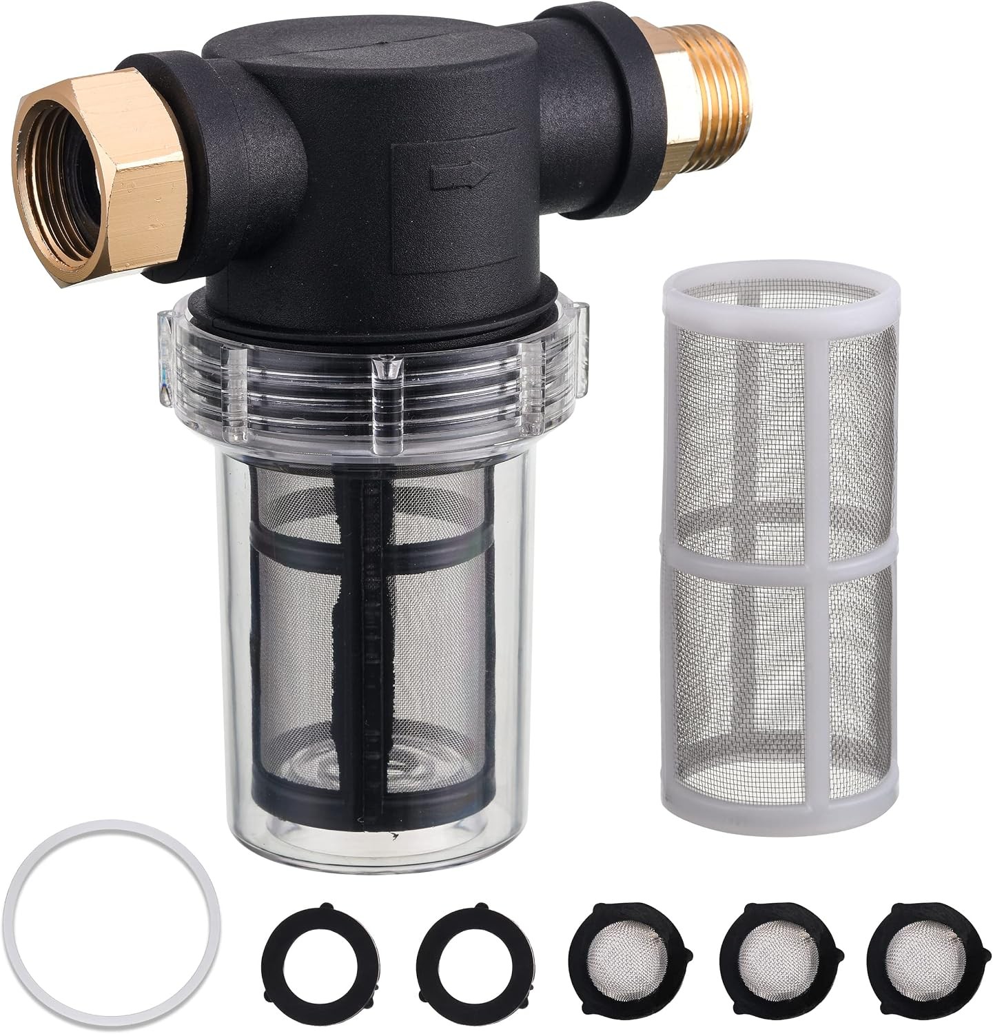 Garden Hose Filter Sediment Filter Attachment for Pressure Washer Inlet Water