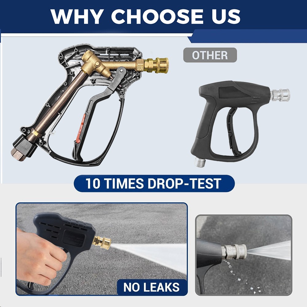 High Pressure 5000PSI Car Power Washer Gun Spray 3/8″ Swivel Plug 7 Nozzle Tips