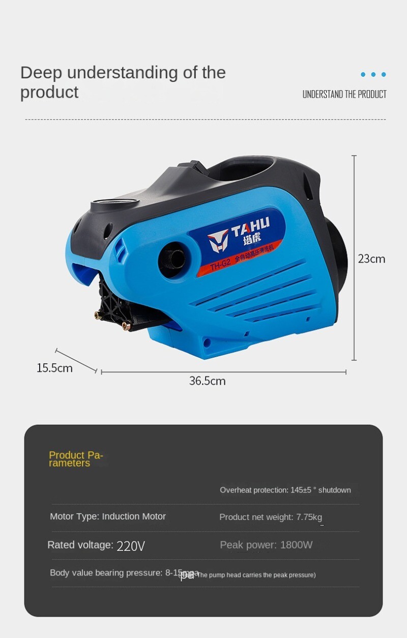 Car Wash Machine, High-Pressure 220V Household Use, High-Powered Washer