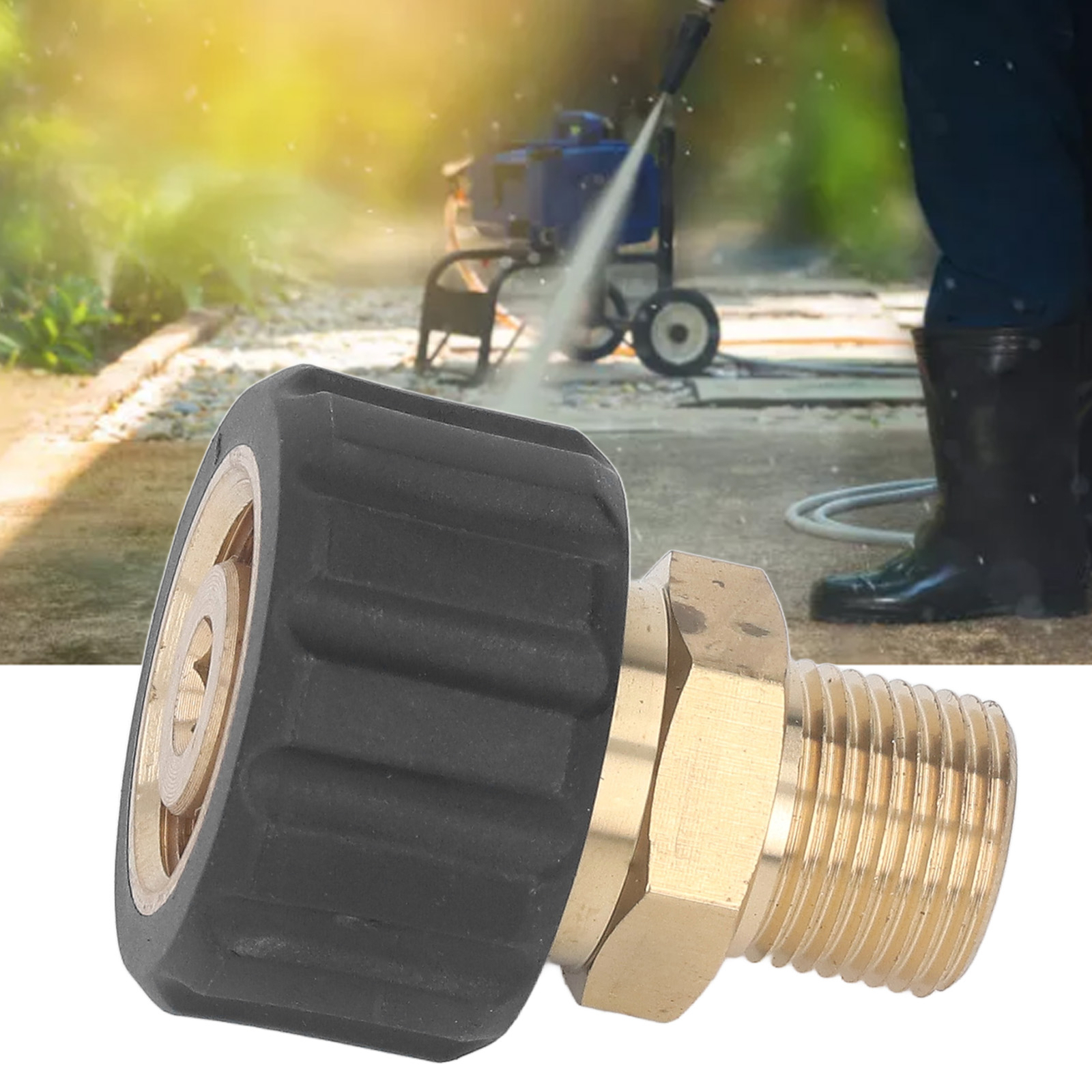 (Male G3/8 To Female M22 14mm)Pressure Washer Adapter Hose Connector 5000PSI